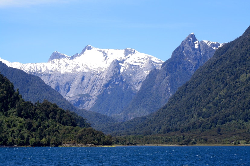 Features - 1. The Andes seen from the Bimodal Ferry route to Caleta Gonzalo