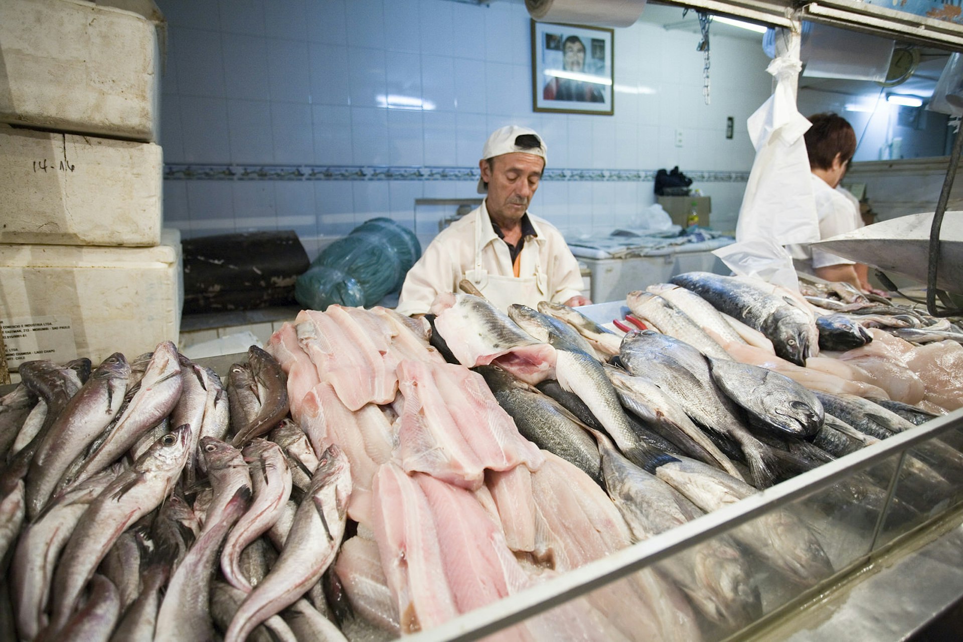 Fishmonger at Mercado Central.
