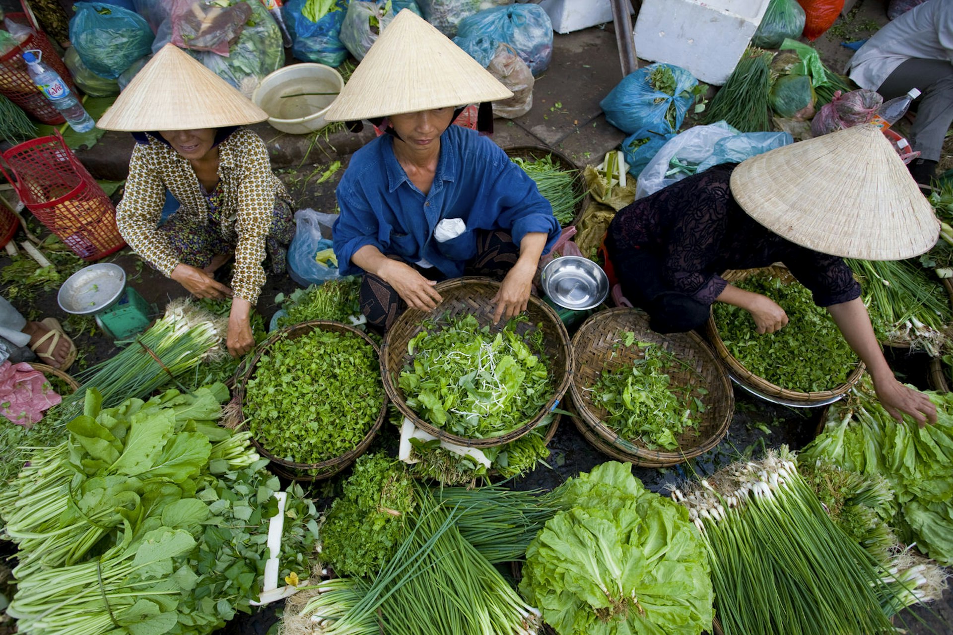Women selling fresh produce at Central Market.