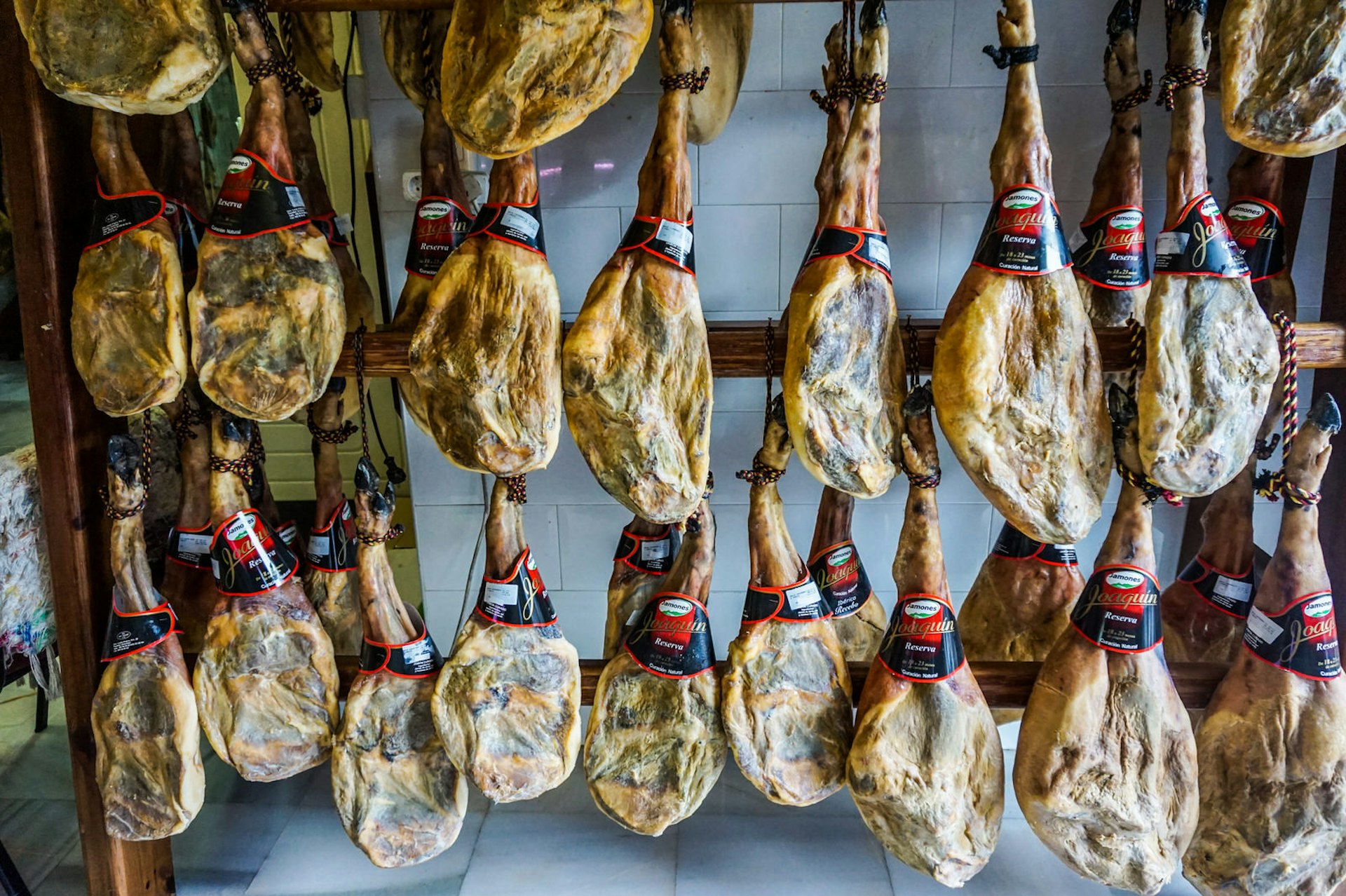 Cured hams are hung up everywhere in Trevélez © Brendan Sainsbury / Lonely Planet