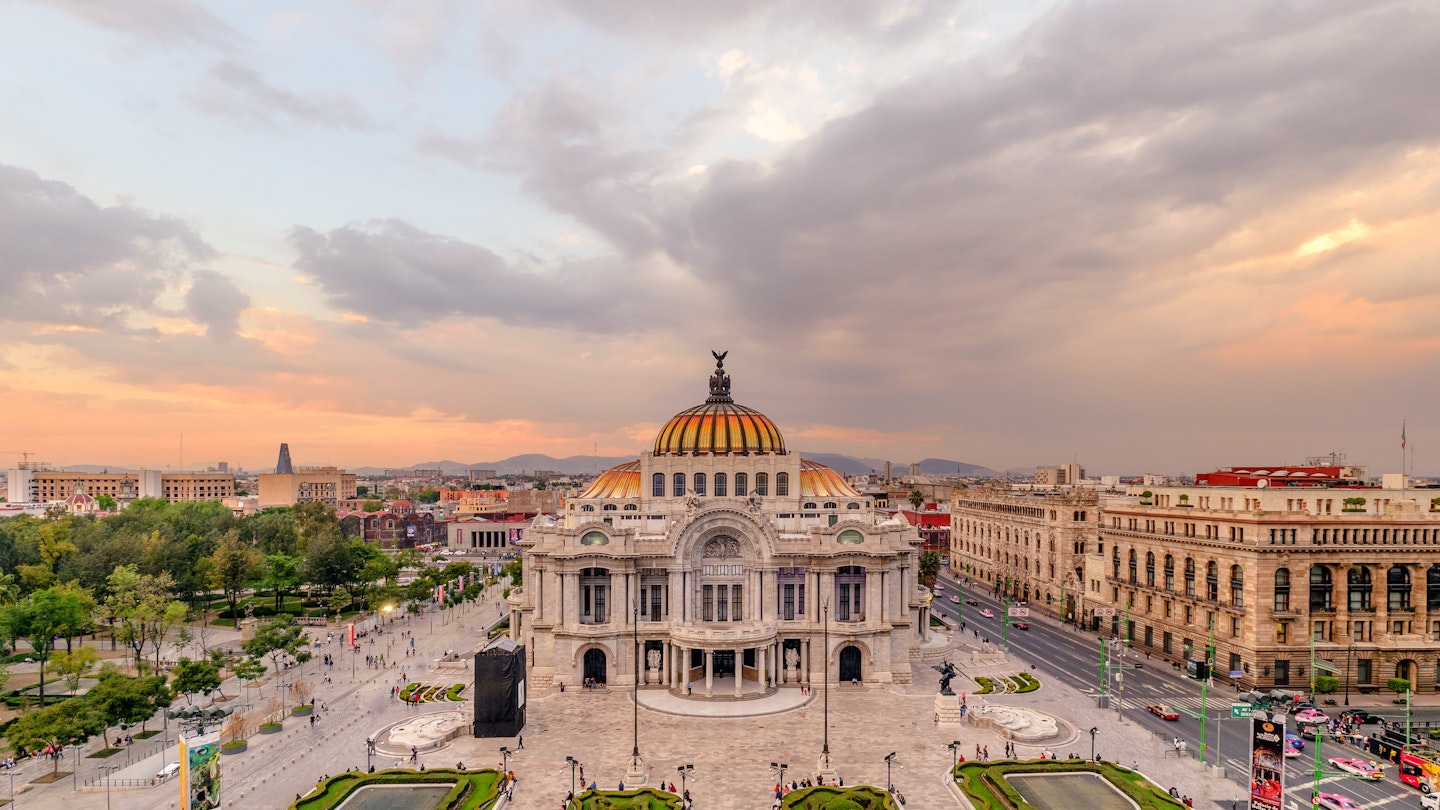 Aerial of Palacio Bellas Artes in Mexico City © Maria Sward