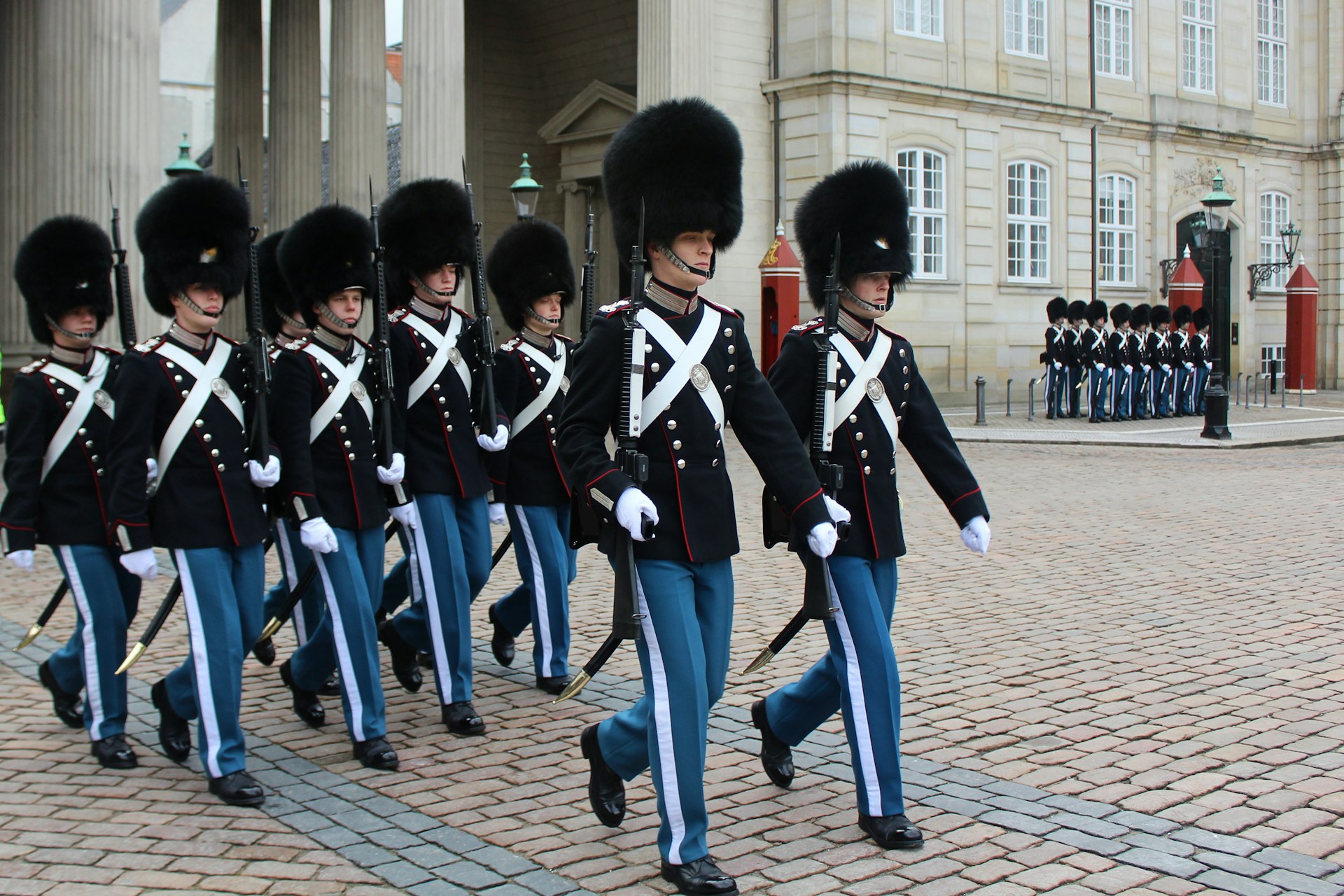 The Changing of the Guard at Amalienborg Palace, residence of the Danish Royal Family © Caroline Hadamitzky / Lonely Planet