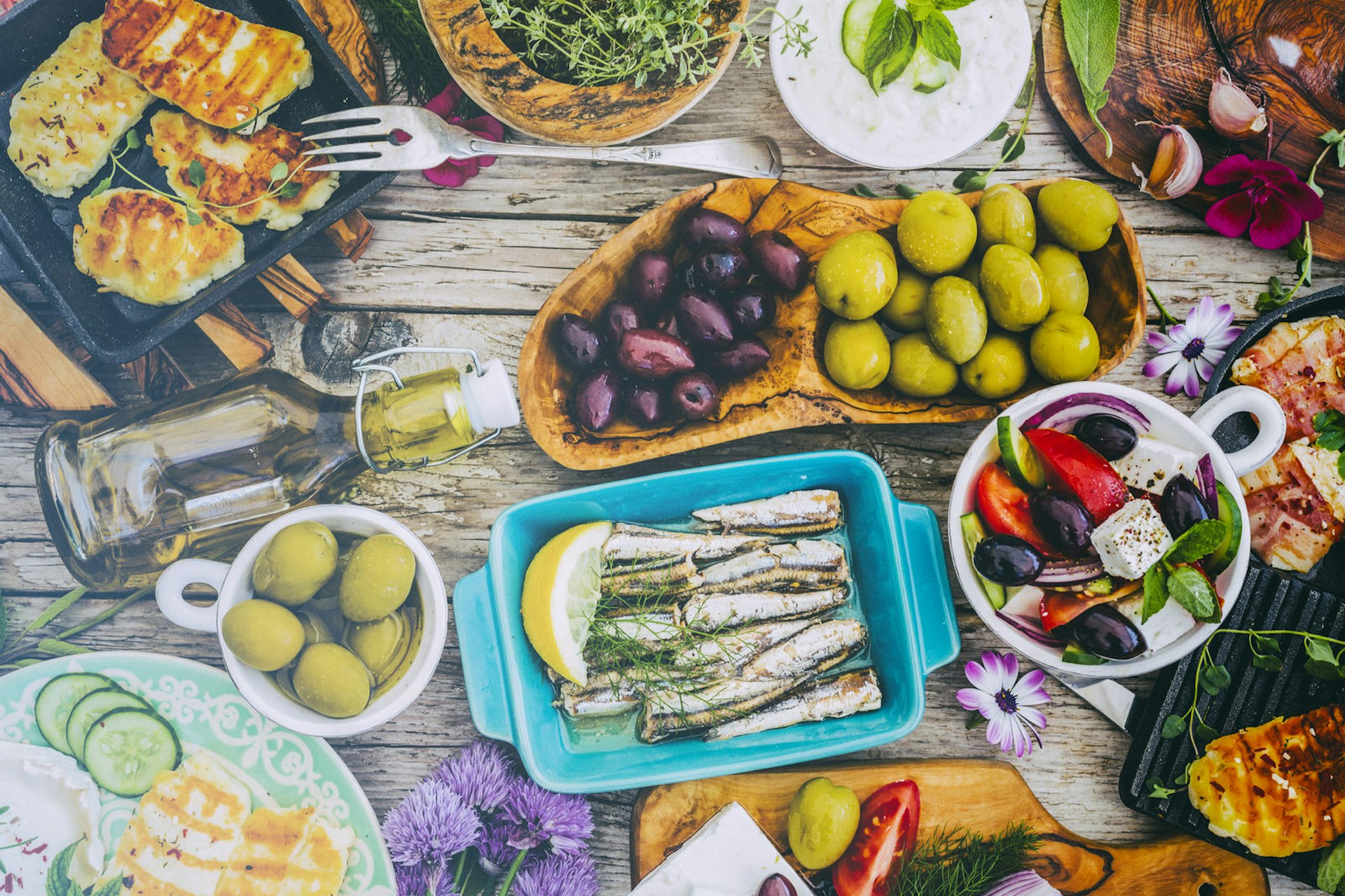 Greek cuisine with mandatory olives © gorillaimages / Shutterstock