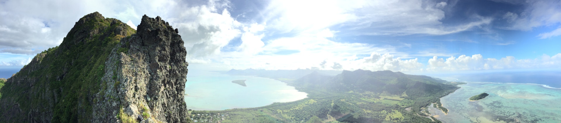 The view looking back from the upper reaches of Le Morne Brabant. Image by Matt Phillips / Lonely Planet