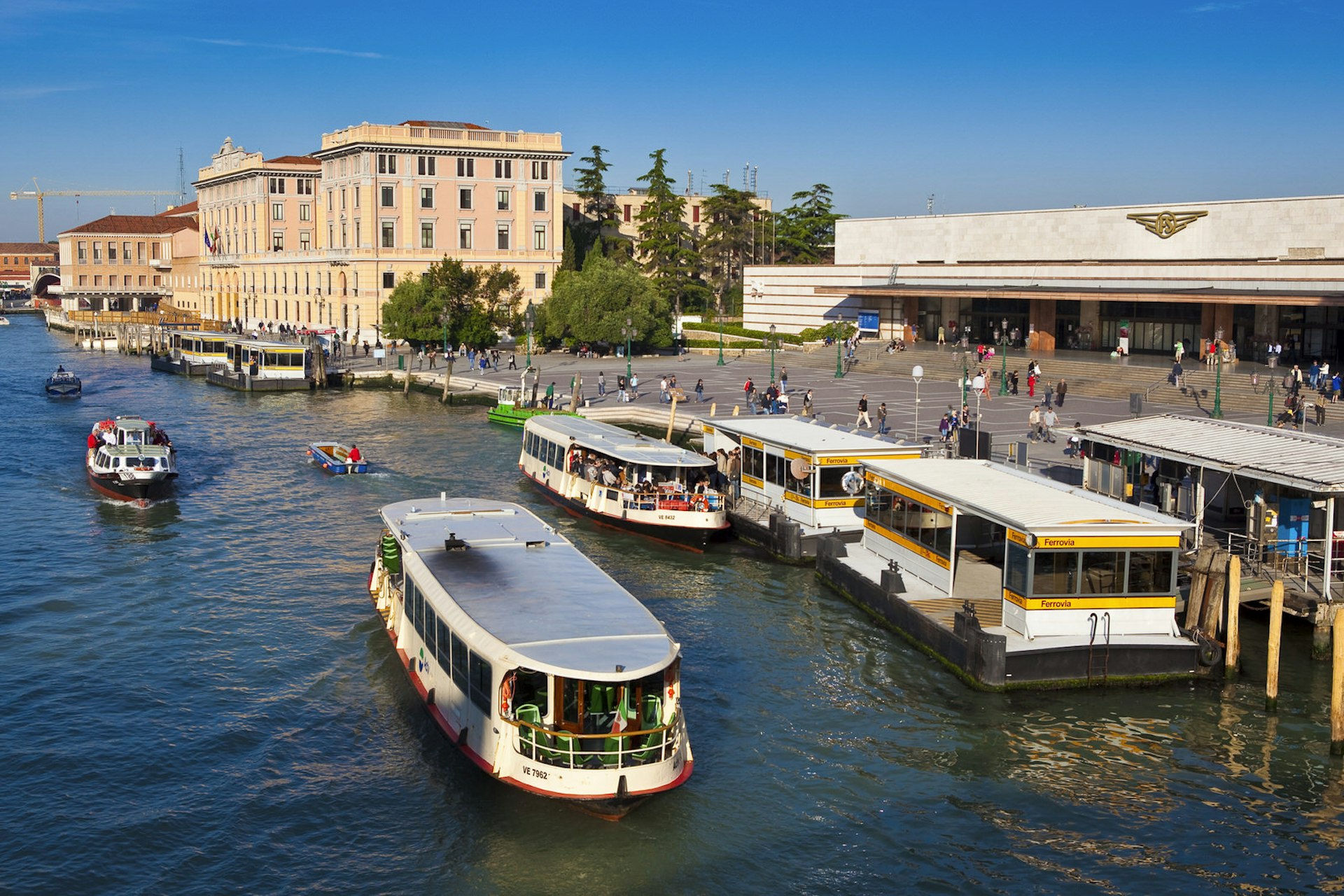 Venice's Santa Lucia station is right on the Grand Canal