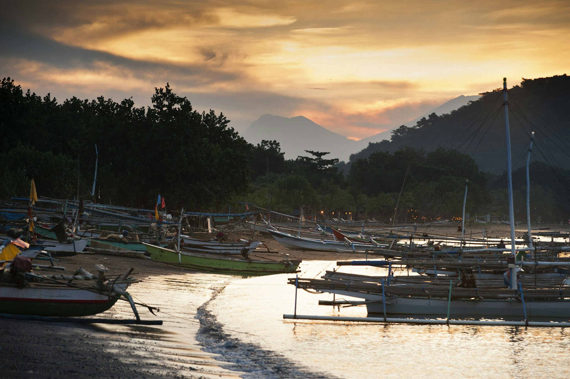 Fishing boats line the shore at Pemuteran © LoweStock / Getty Images