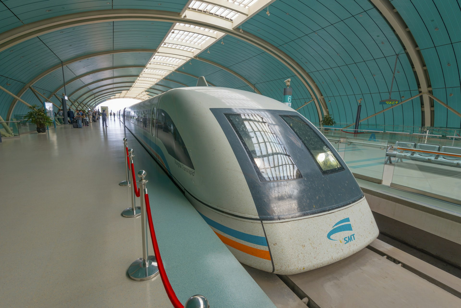 China, Shanghai, Pudong District, Longyang Road Station, Maglev Train