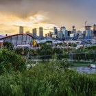 Features - Calgary skyline and the Bow River.