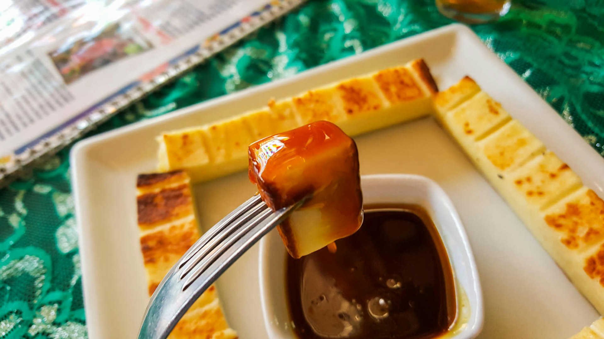 Queijo coalho com melado from Feira São Cristóvão © Tom Le Mesurier / Lonely Planet