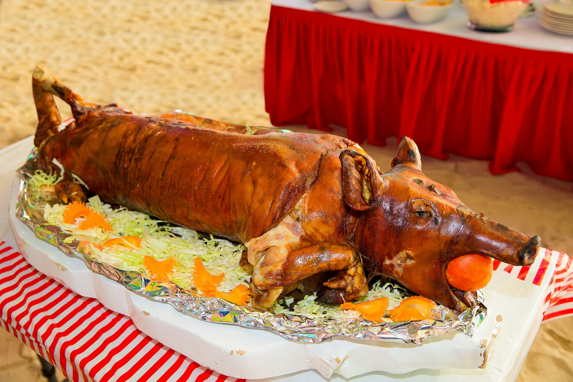 Lechon, whole spit-roasted pig