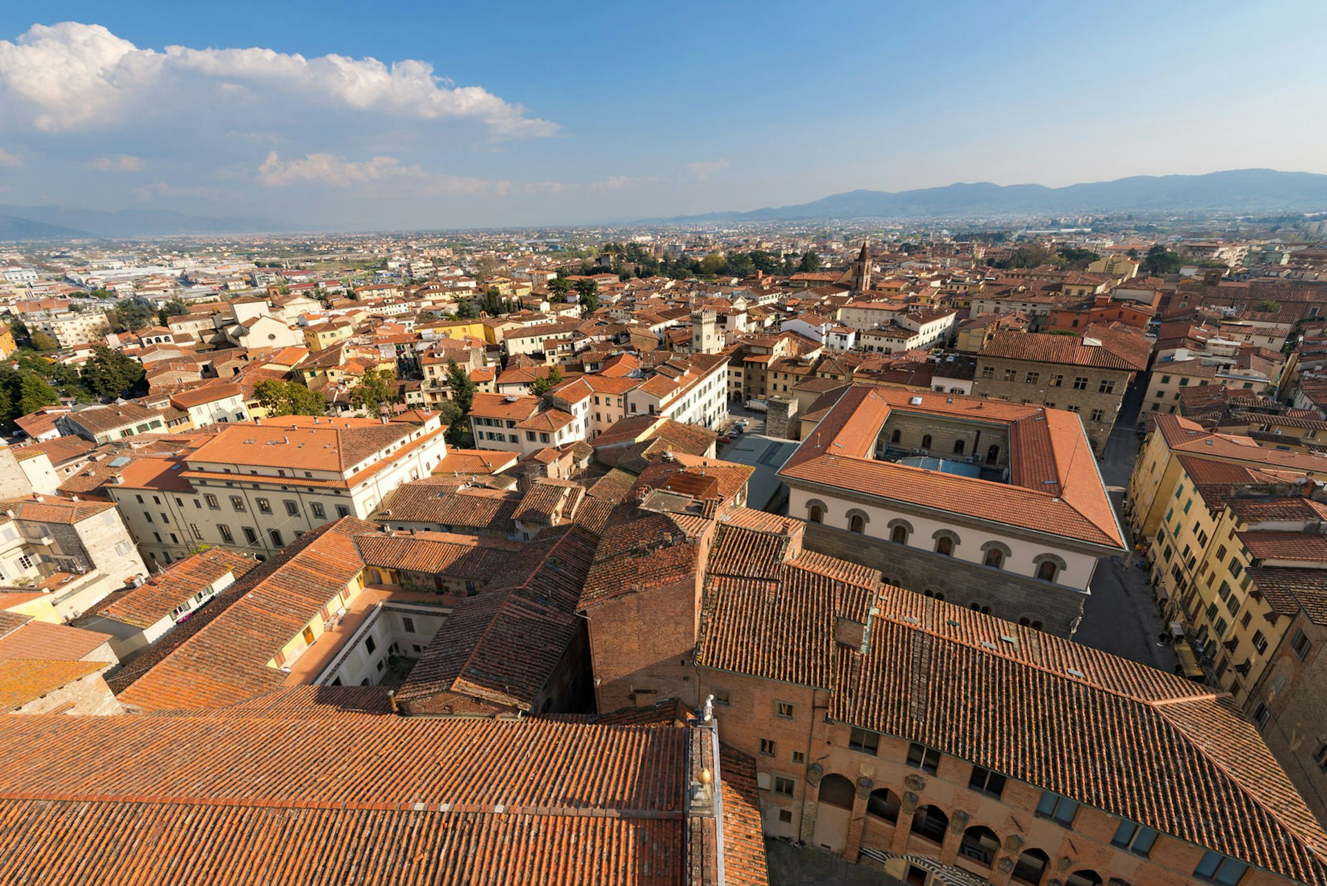 View over Pistoia to the mountains beyond from the cathedral's bell tower