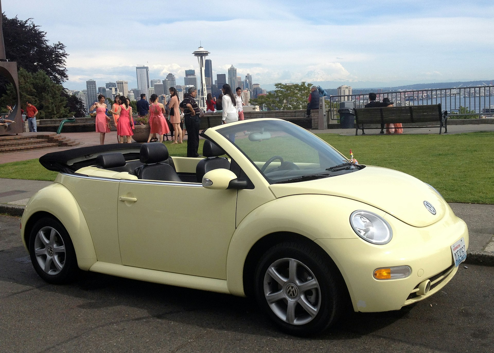 The Campbells sold most of their possessions, including their VW Beetle, before setting out from their old home in Seattle © Debbie and Michael Campbell