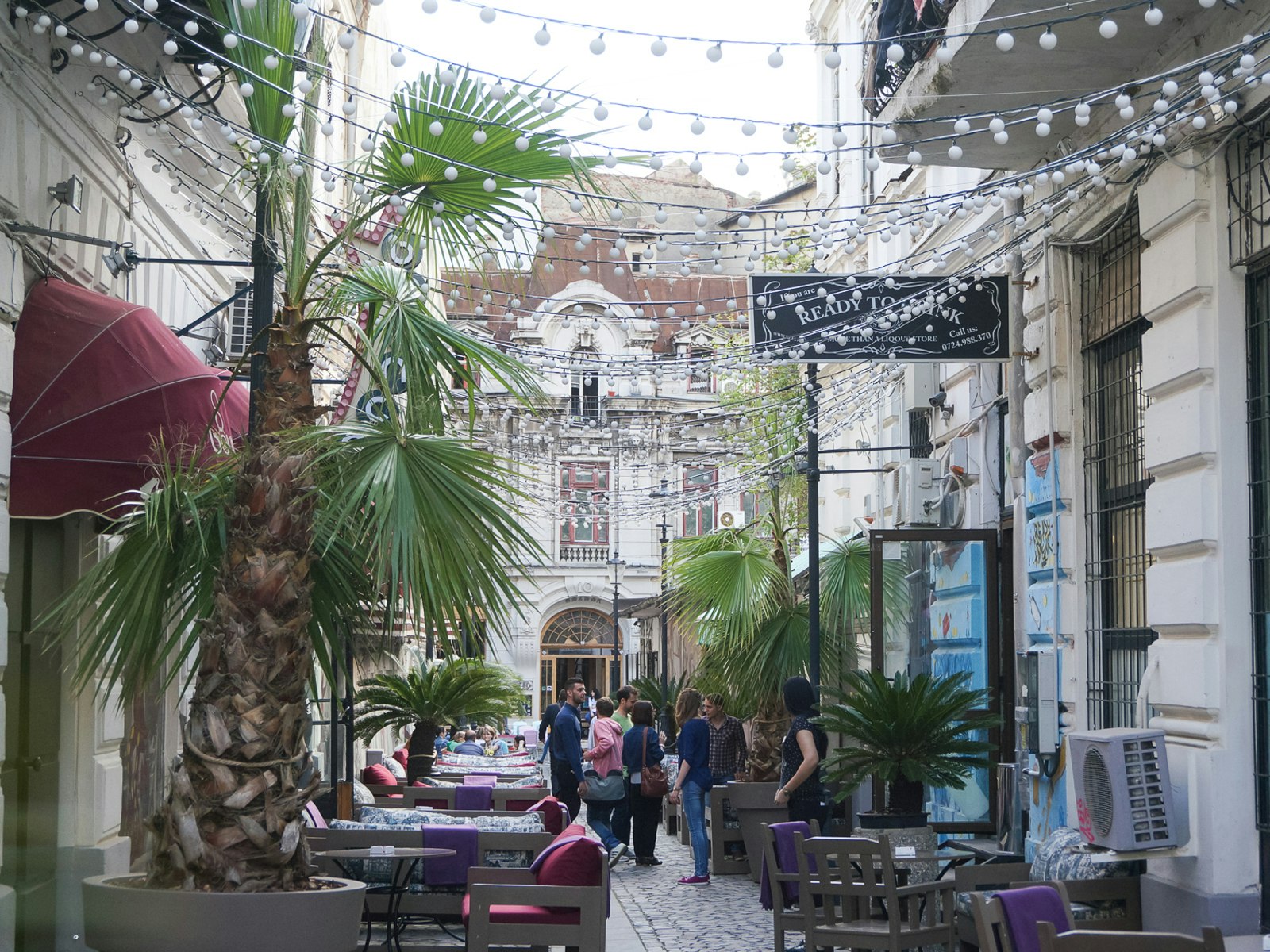 Cafes in Bucharest's Old Town © Monica Suma / Lonely Planet