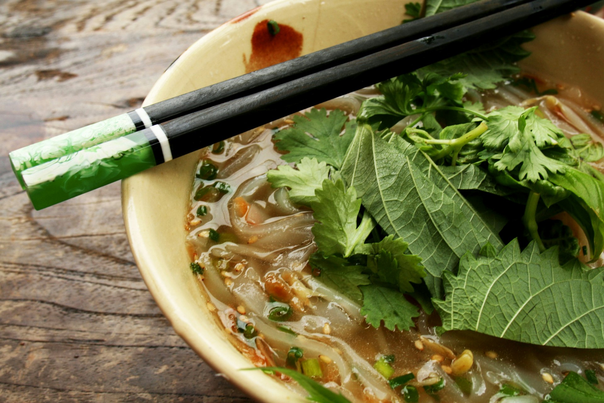 SAIGON, VIETNAM - 2006/08/14: Pho - Vietnamese noodle soup originally from Hanoi.. (Photo by John S Lander/LightRocket via Getty Images)