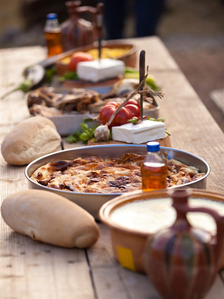 Traditional food in Galičnik village © Nikola Spasenoski / Lonely Planet