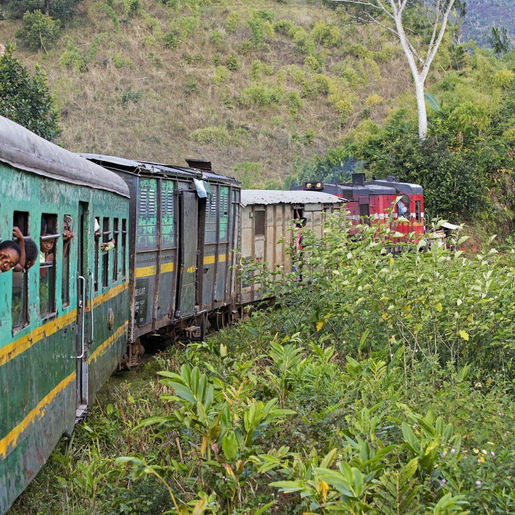 Features - Old train on the railway line from Fianarantsoa to Manakara
