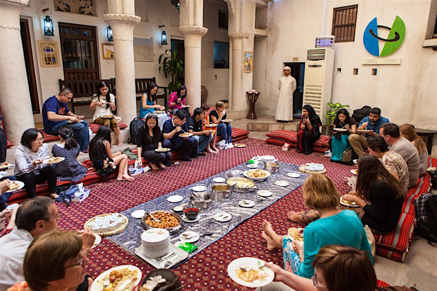 A cultural meal at the Sheikh Mohammed Centre for Cultural Understanding in Dubai, United Arab Emirates