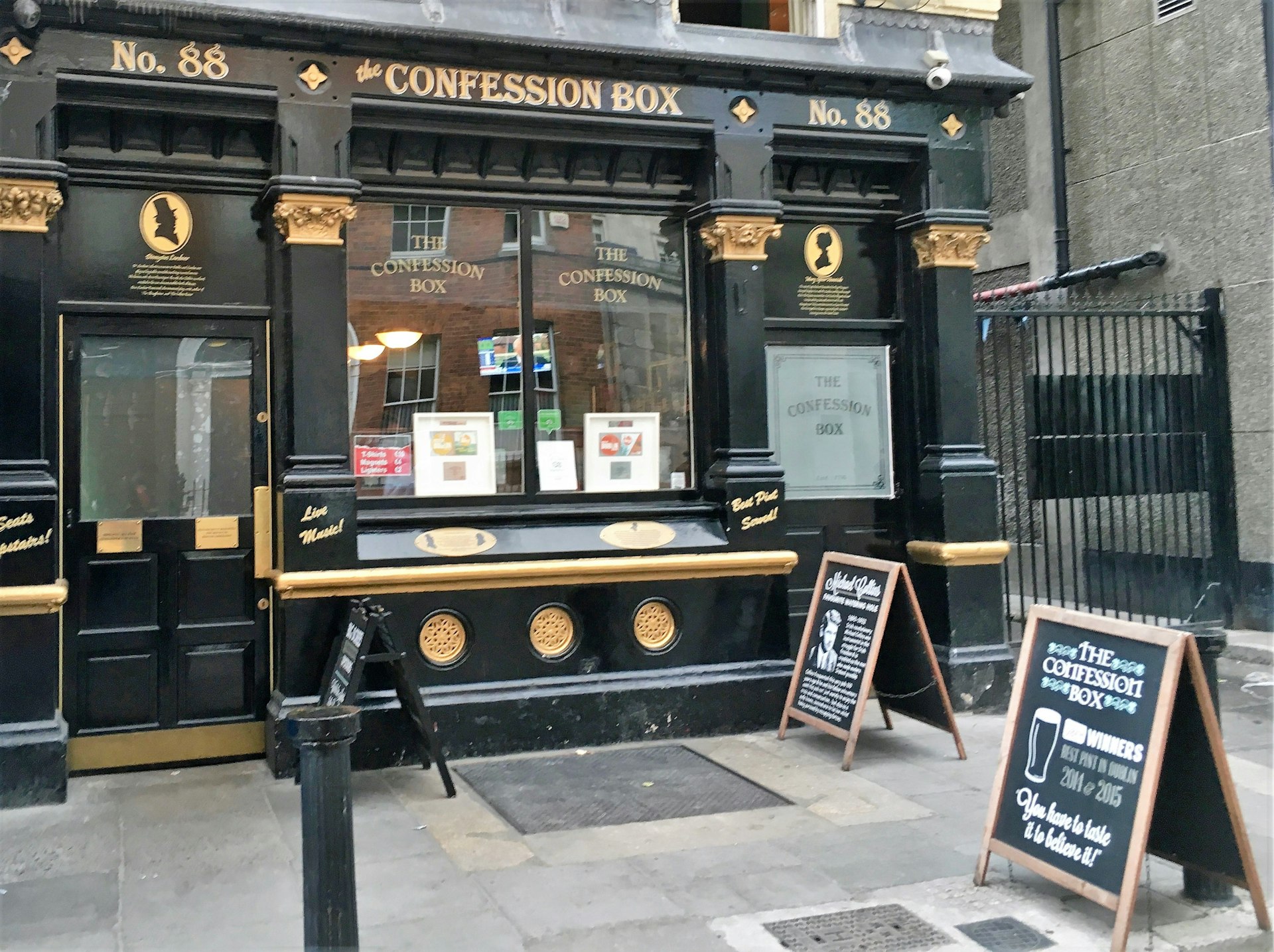 Confession Box's striking exterior advertises its history with pride © AnneMarie McCarthy / Lonely Planet