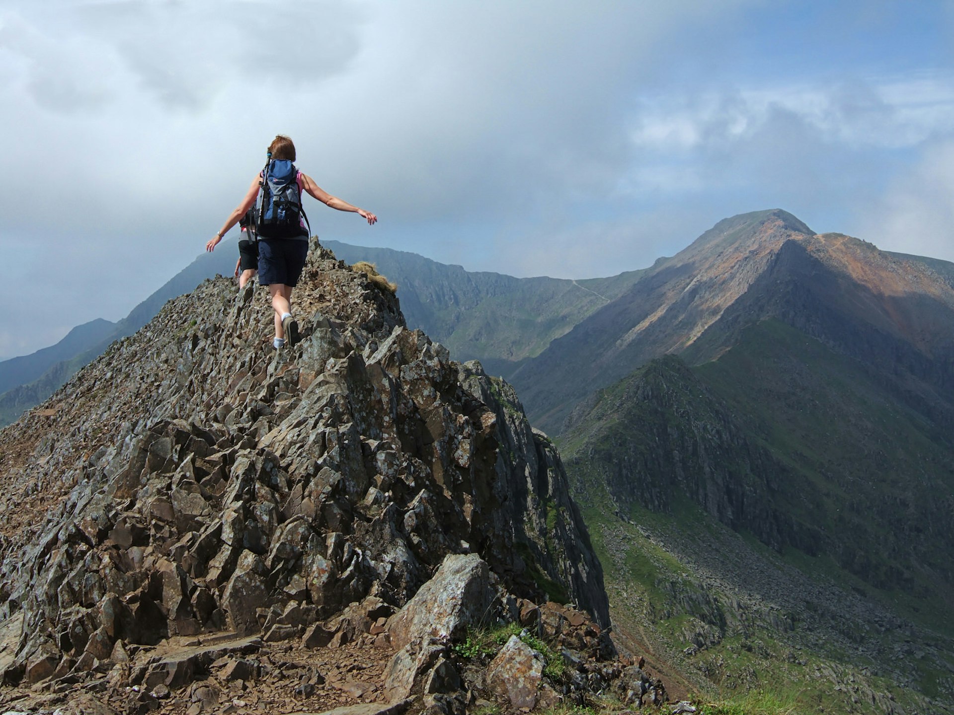 Traversing Crib Goch, one of the more challenging routes up Snowdon © Kevin Eaves / Shutterstock