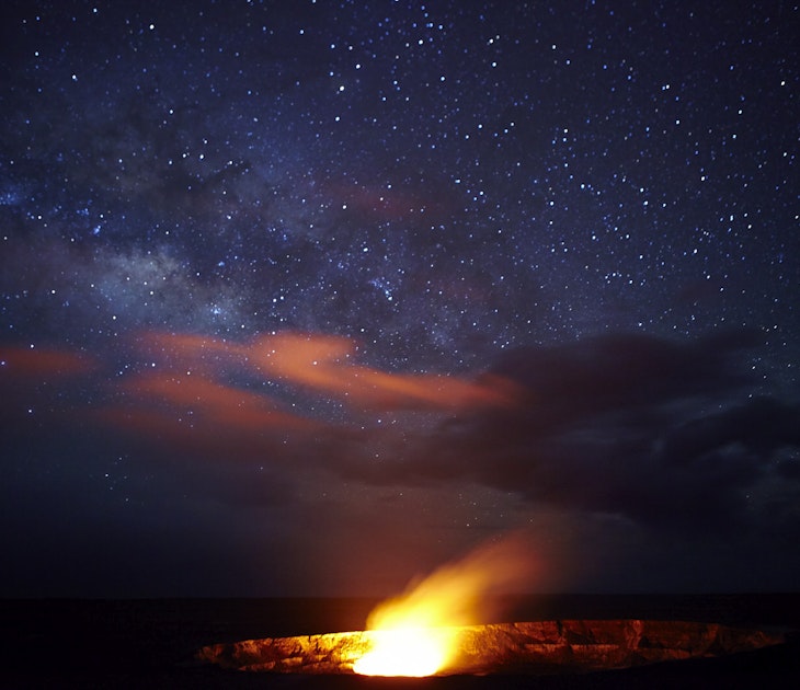 Halema'u ma'u Crater under stars of Milky Way in Volcanoes National Park © Matt Munro / Lonely Planet