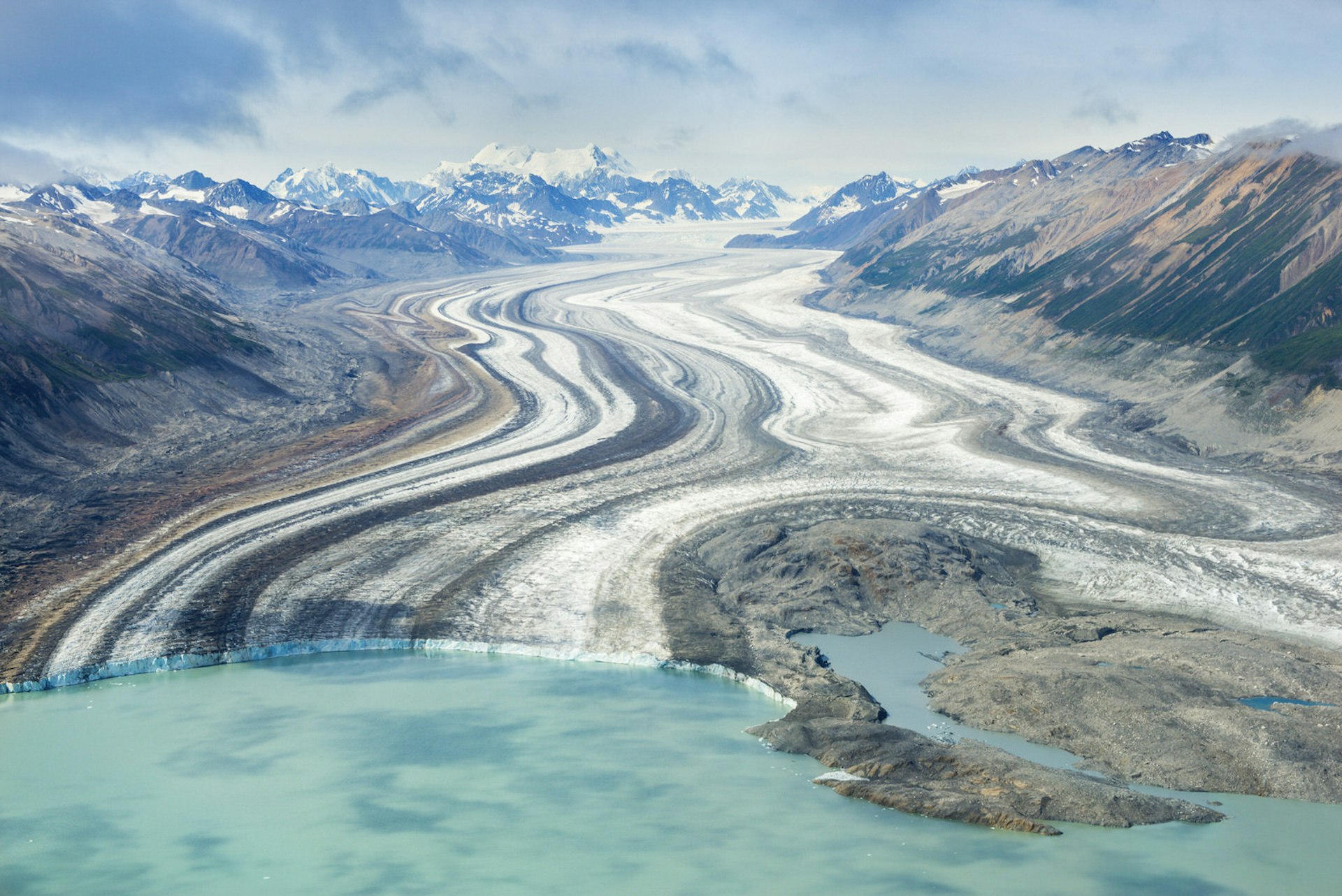 The terminus of the Kluane glacier; the distance from the top to bottom is equivalent to the height of a 10-storey building © Justin Foulkes / Lonely Planet