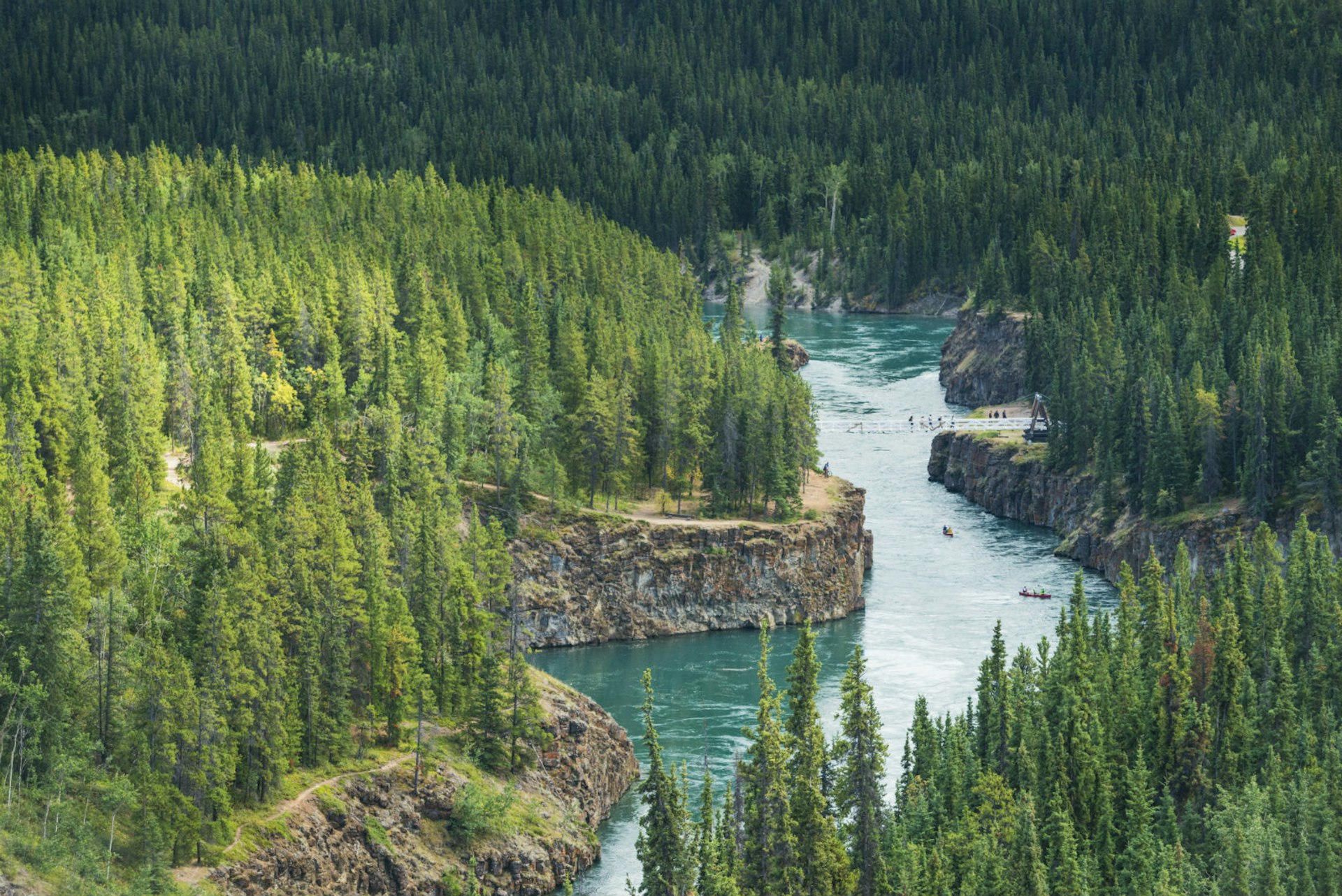 Miles Canyon, just outside Whitehorse, was just one of the tricky passes Gold Rush stampeders had to navigate by boat on their way to Klondike © Justin Foulkes / Lonely Planet