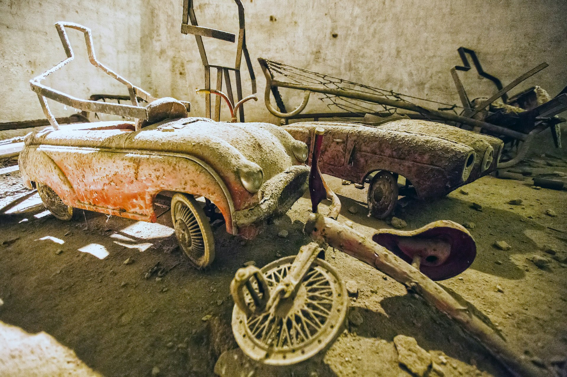 Toy cars left behind after WWII