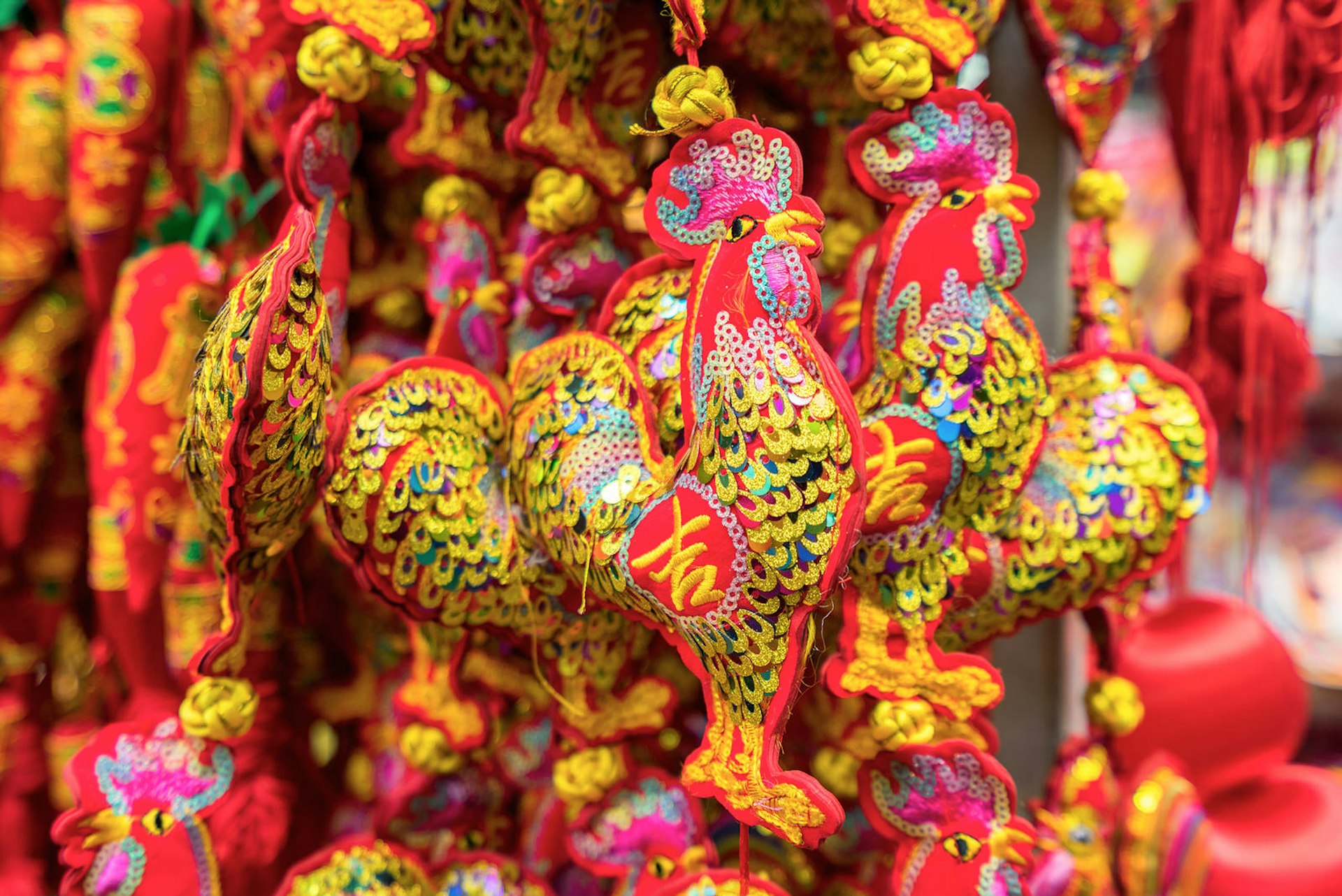 Lucky Red Lanterns Chinese New Year Decorations Ditan Park