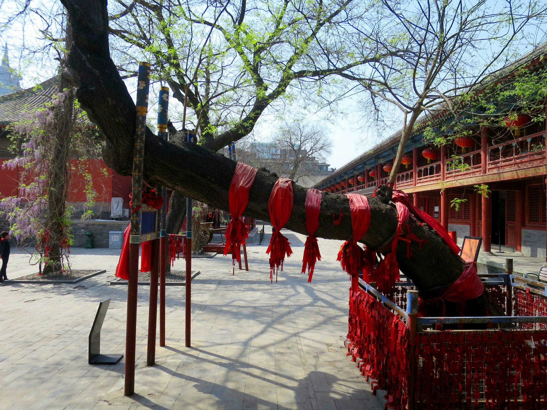 Dongyue Temple decorated in auspicious red fupai tokens for the temple fair © Megan Eaves / Lonely Planet