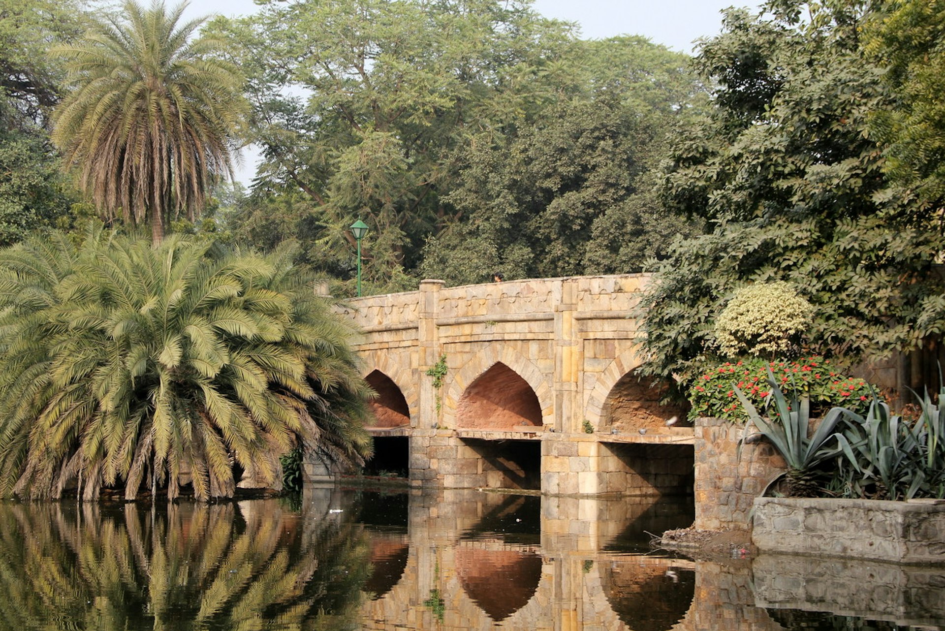 The Akbar-era Athpula bridge in Delhi's Lodi Gardens