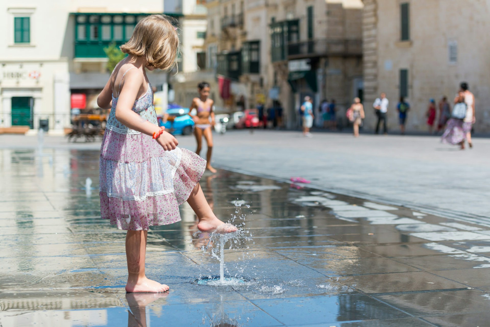 Splashing about in Valletta