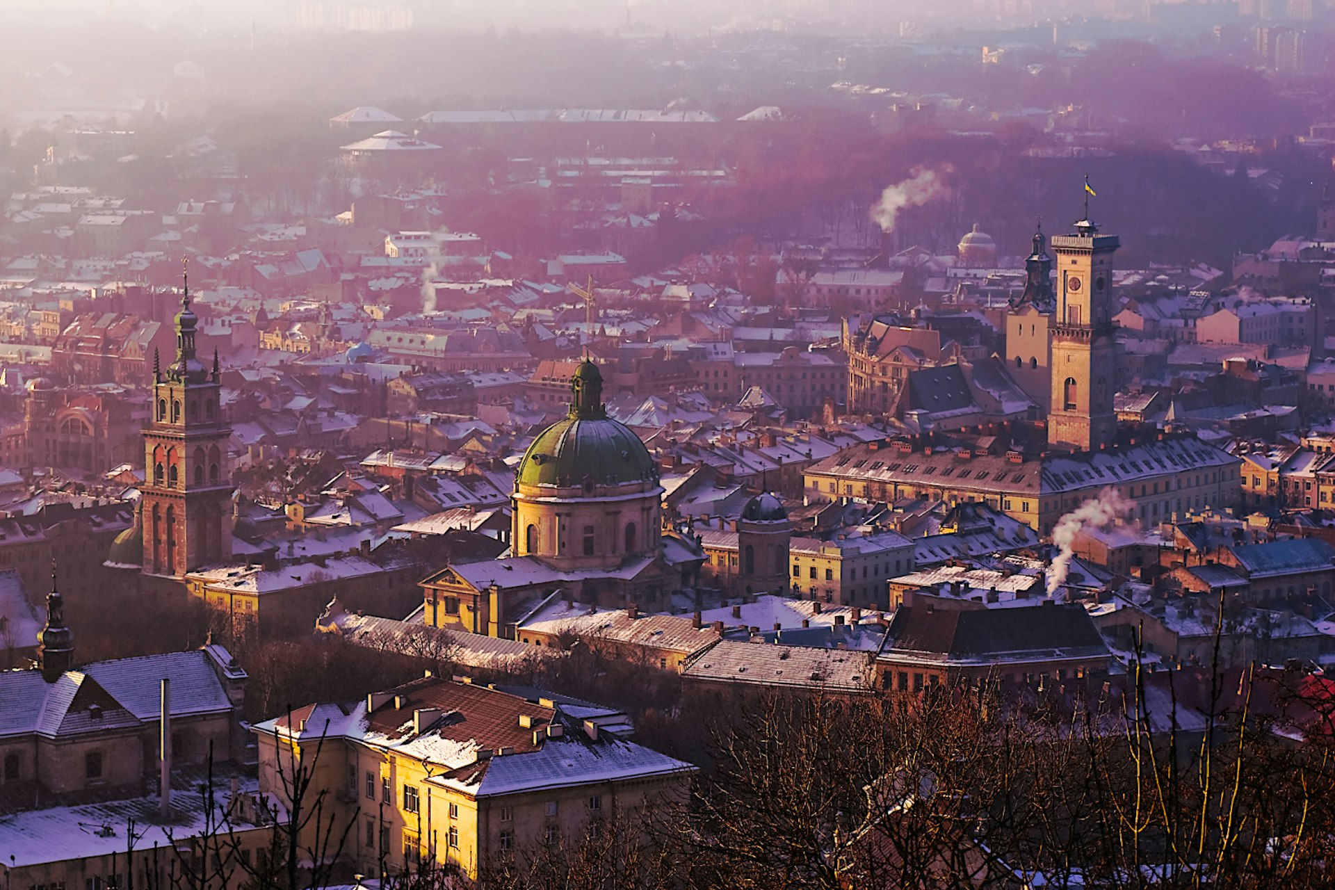 Features - View of the city of Lviv (Lvov) in Western Ukraine