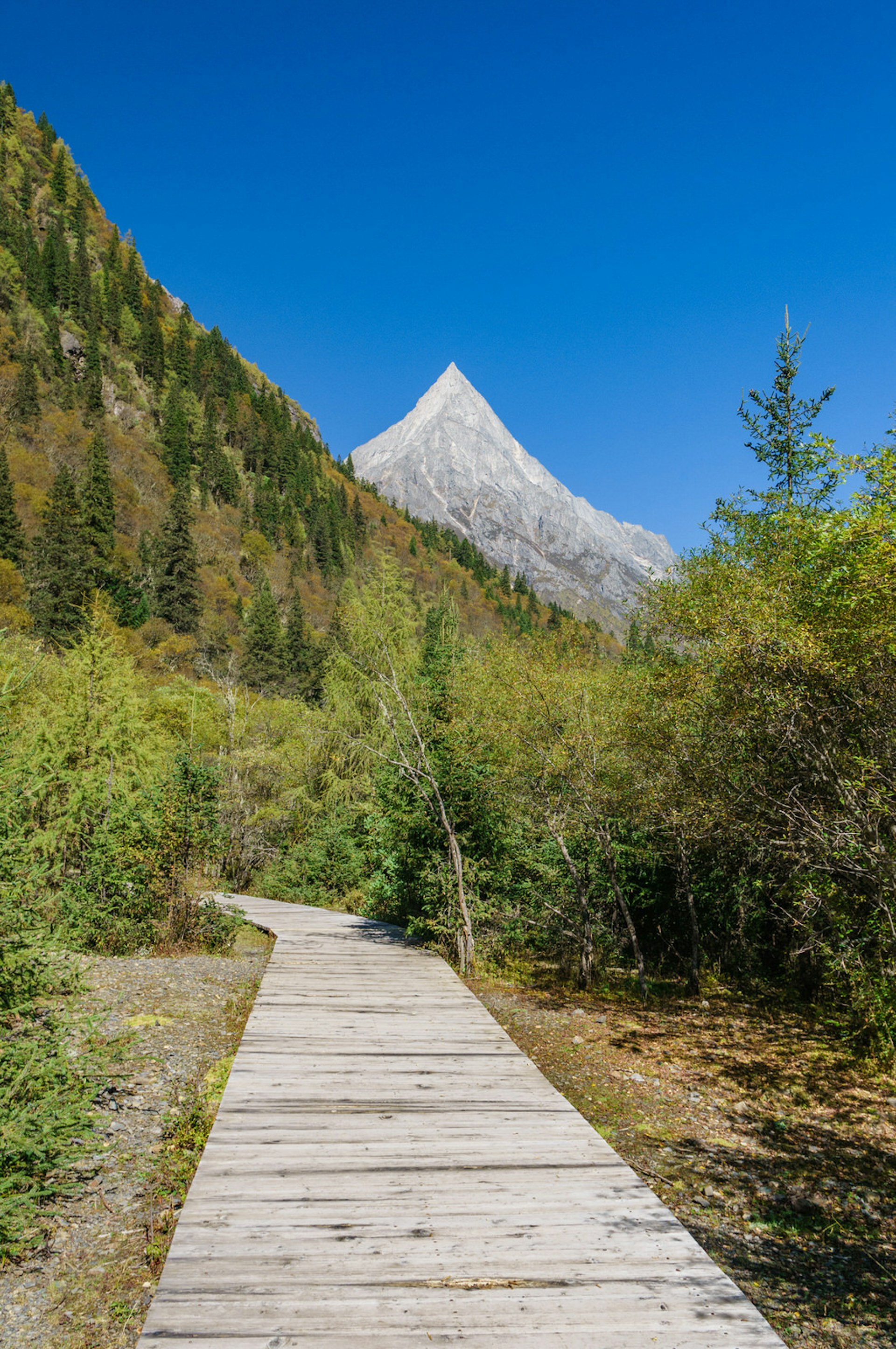 A boardwalk makes Shuangqiao Valley the easiest ascent in Four Sisters © rolling rock / Shutterstock