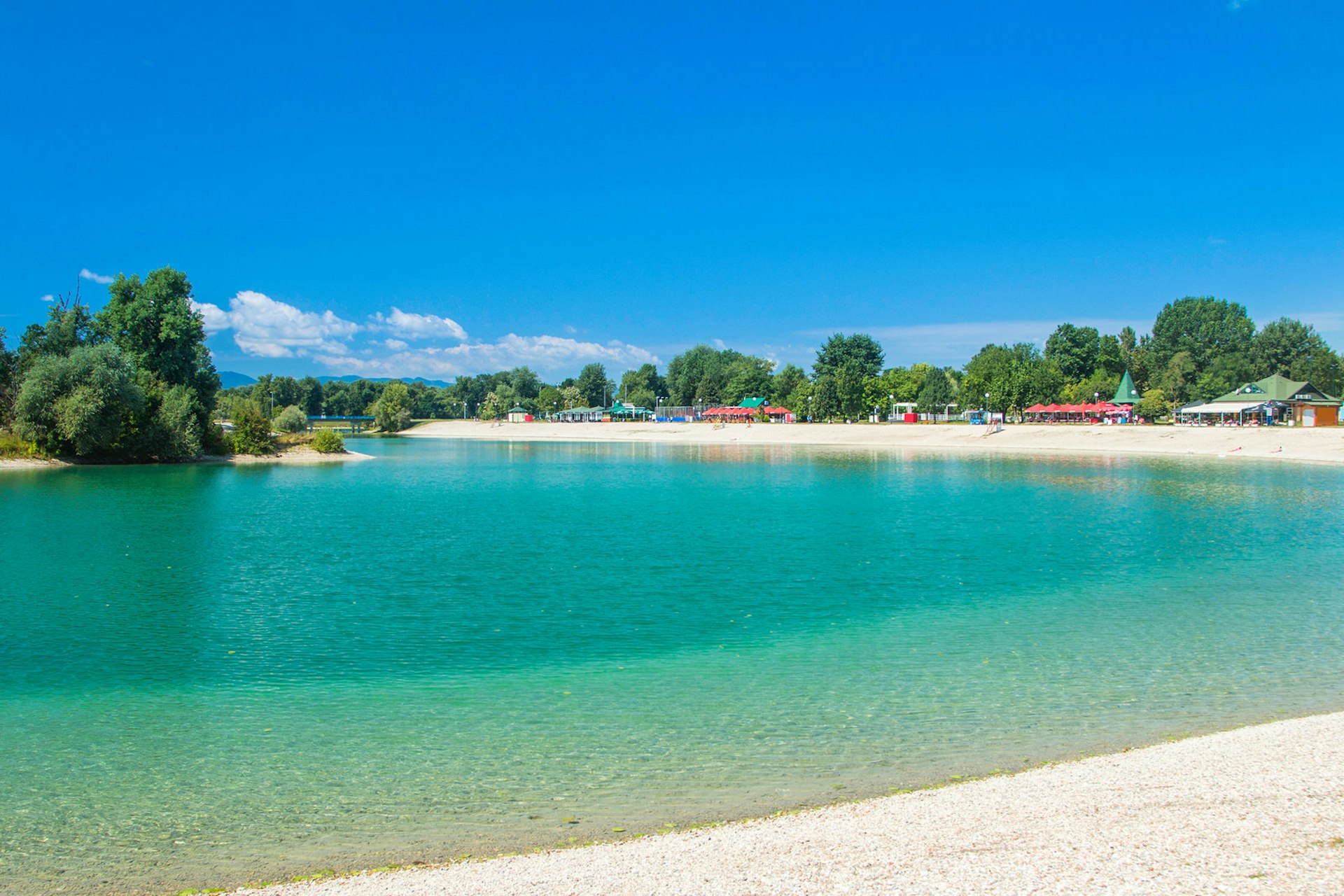 Lake Jarun on a sunny summer day