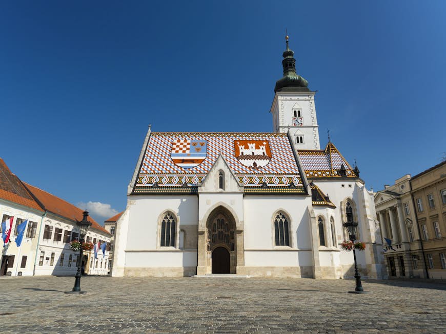 Markuskyrkan är en av de vackraste byggnaderna i Zagrebs övre stad