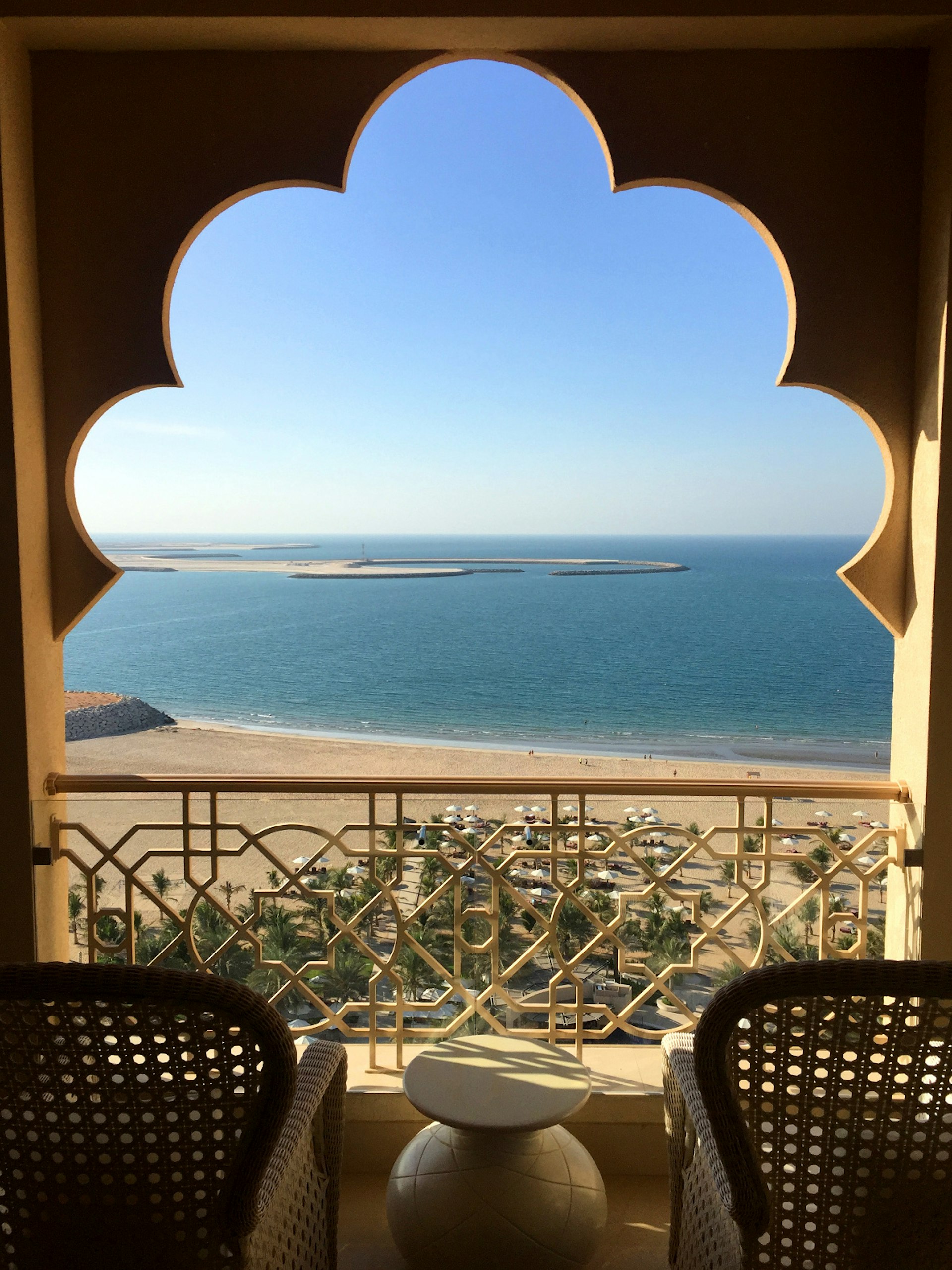 RAK offers adventure, but taking in Gulf views from a resort balcony is a great way to unwind. Image by Lauren Keith / Lonely Planet 