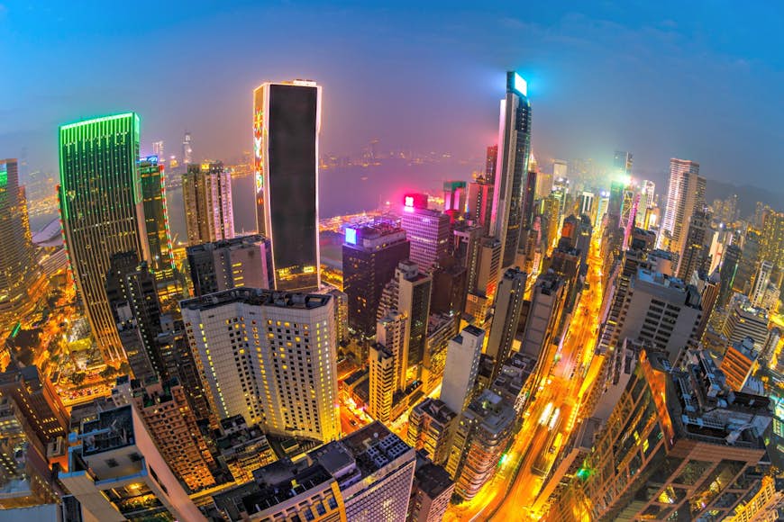 Utsikten som väntar från Wooloomooloo takbar i Wan Chai © Benny Marty / Shutterstock