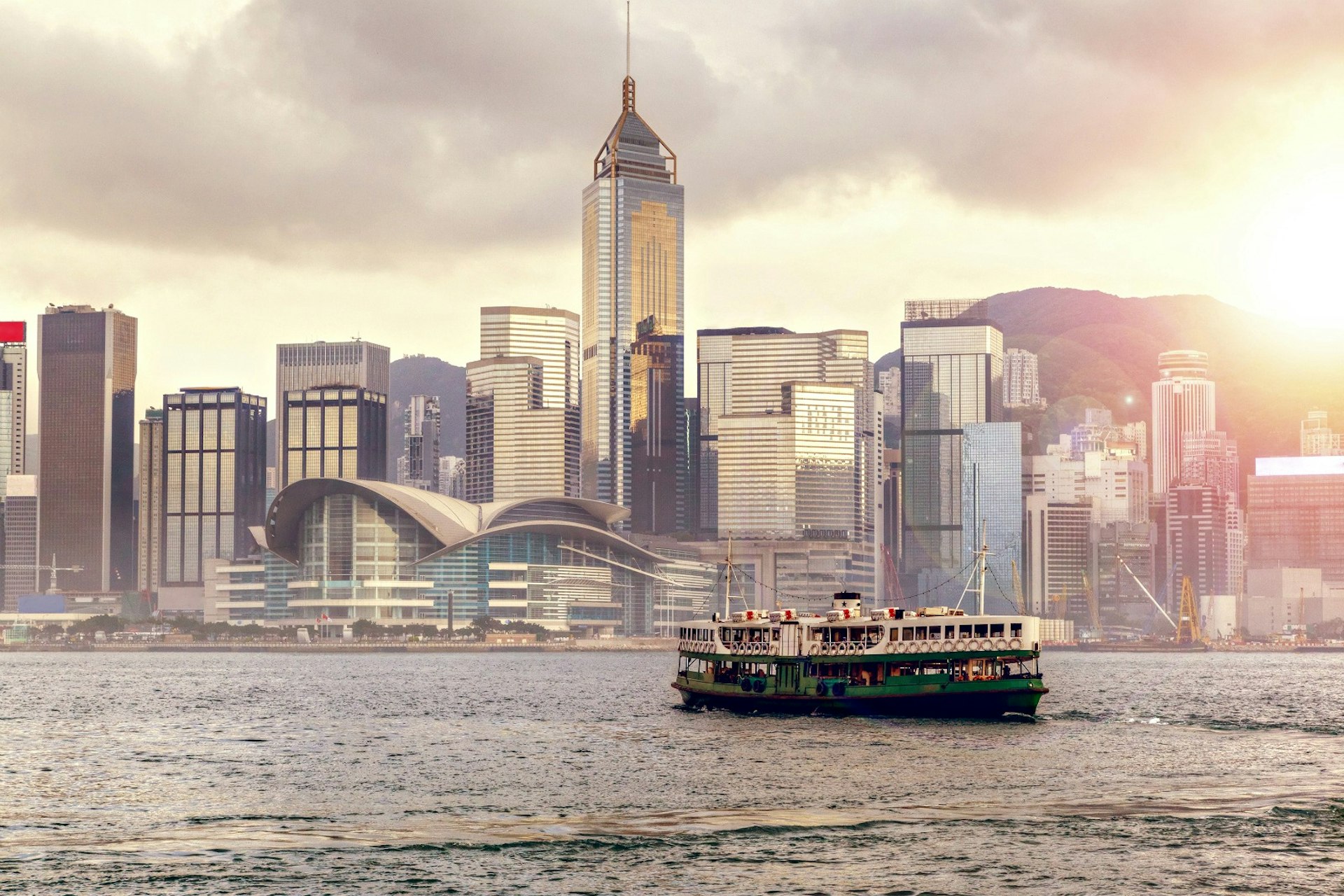 The Star Ferry in front of some showstopping skyscraper views © Ronnie Chua / Shutterstock
