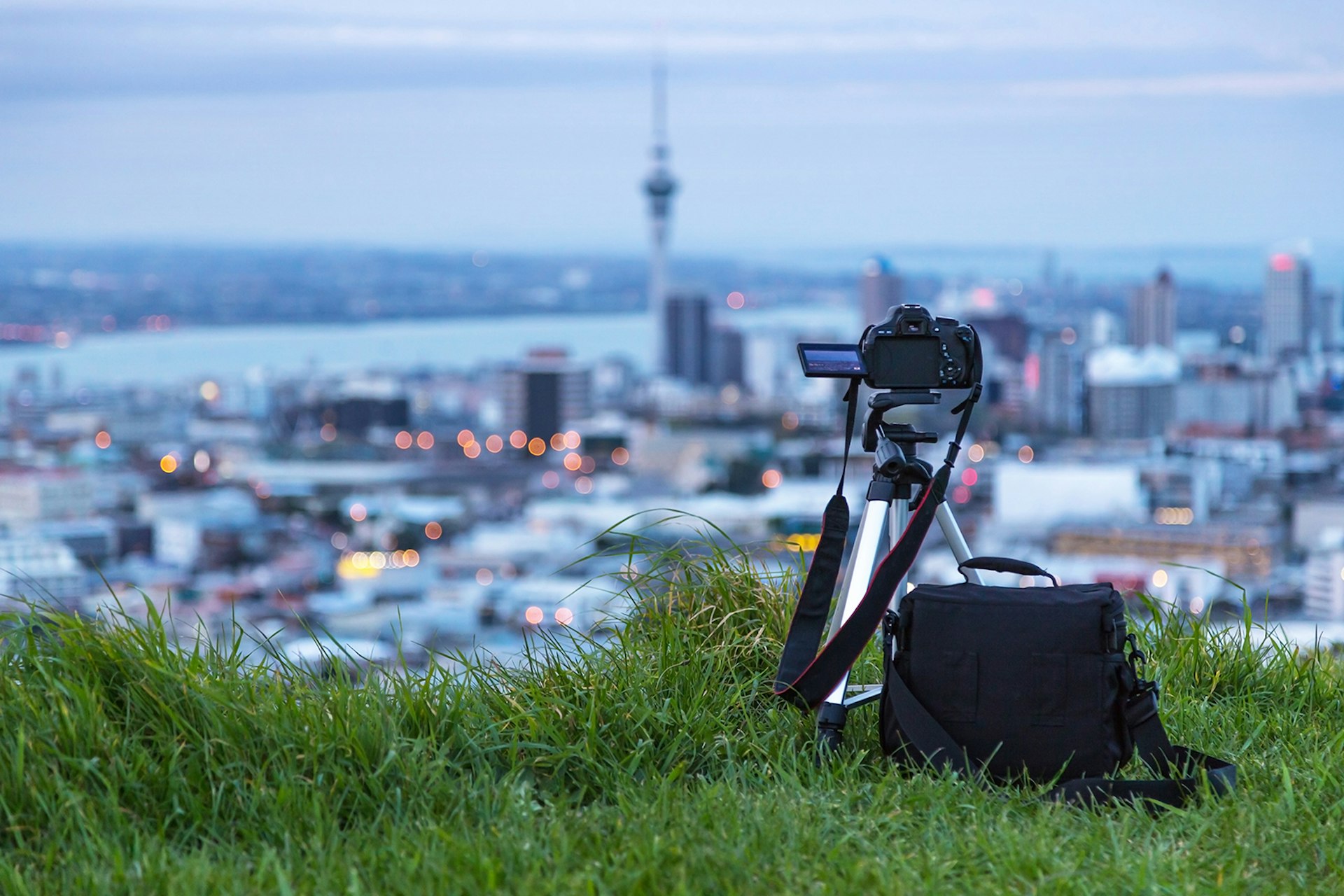 Features - DSLR camera on a tripod taking photos