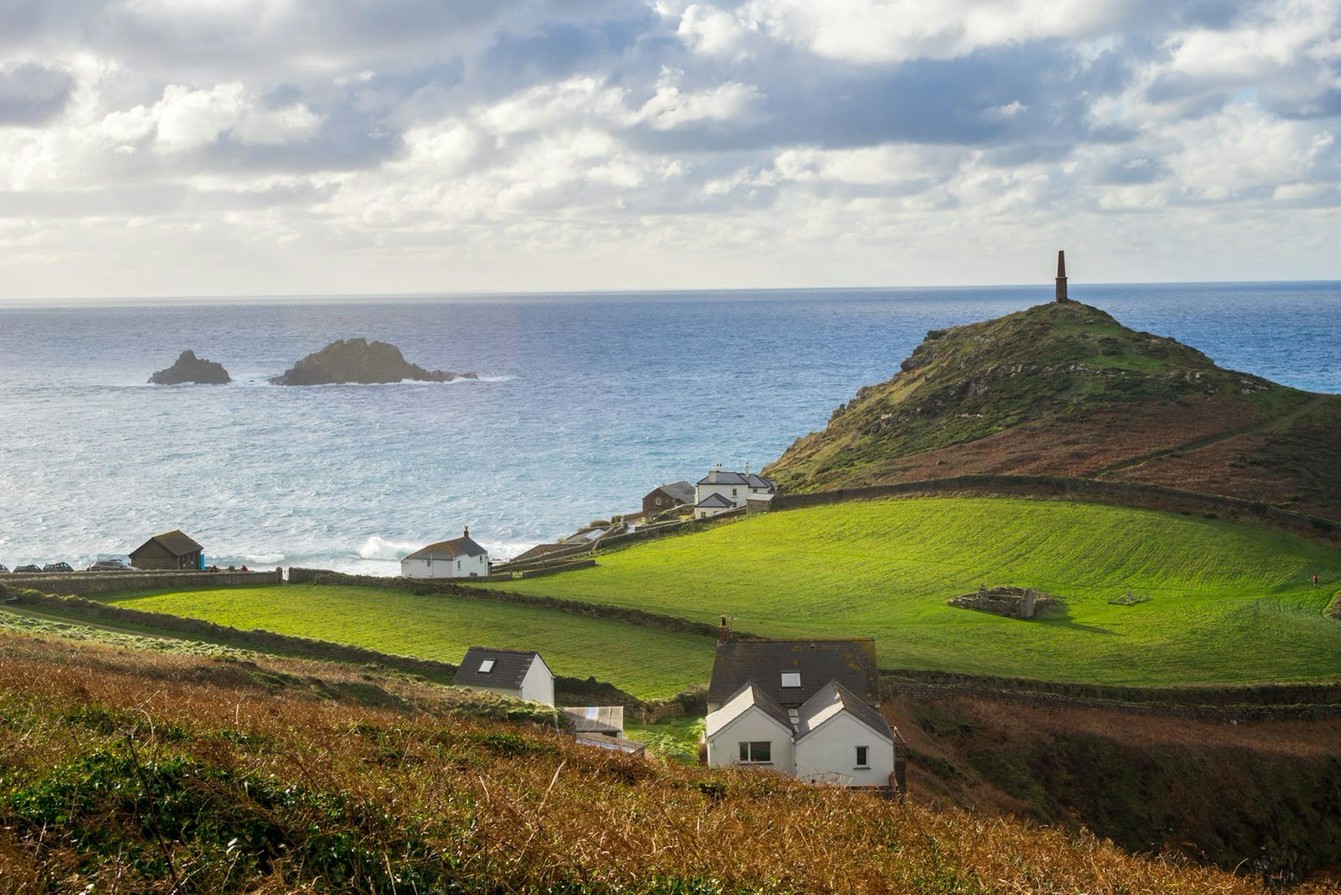 A few miles southwest of Botallack, Cape Cornwall is topped by an abandoned chimney stack © Ian Woolcock/Shutterstock 