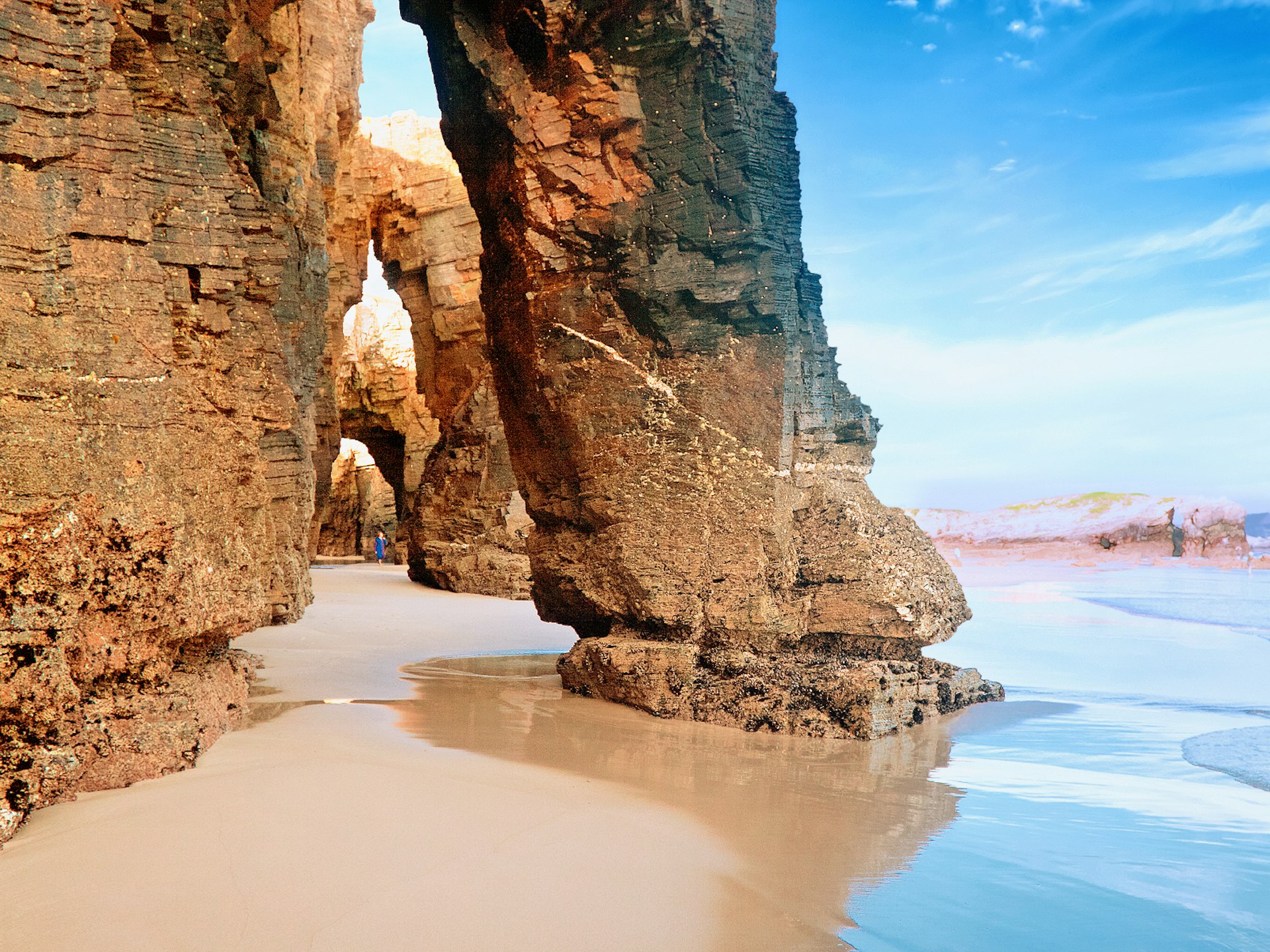 The rock arches of Cathedral beach