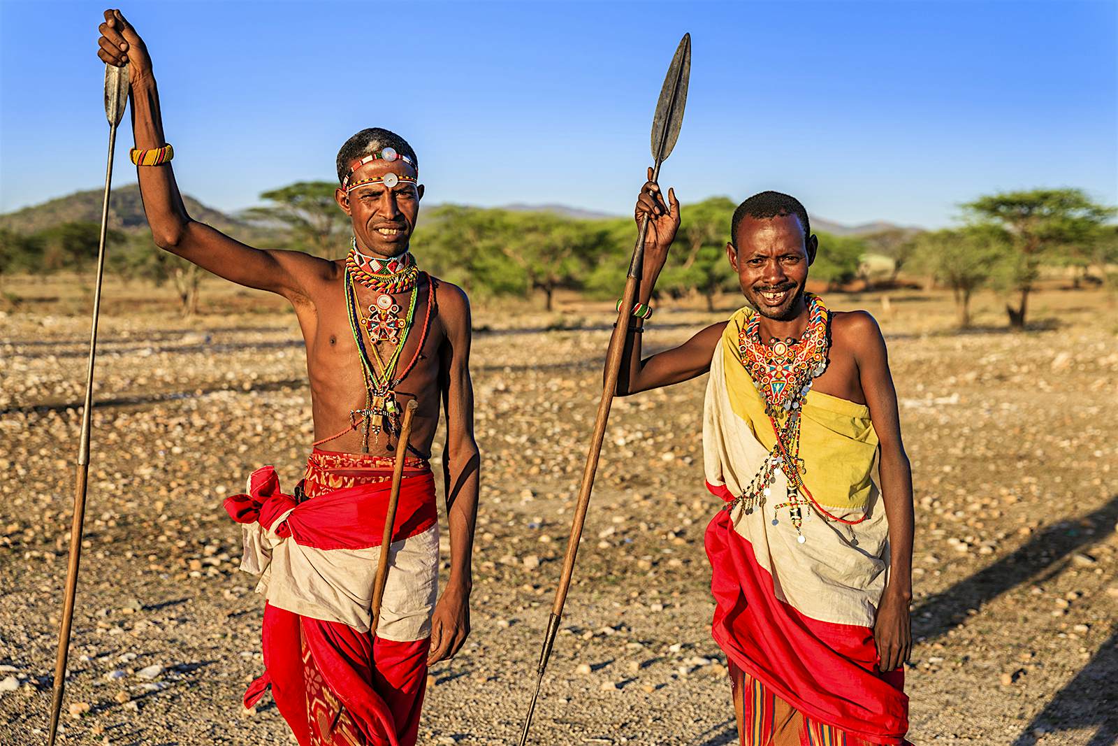 Features - African warriors from Samburu tribe, central Kenya, East Africa Features - African warriors from Samburu tribe, central Kenya, East Africa