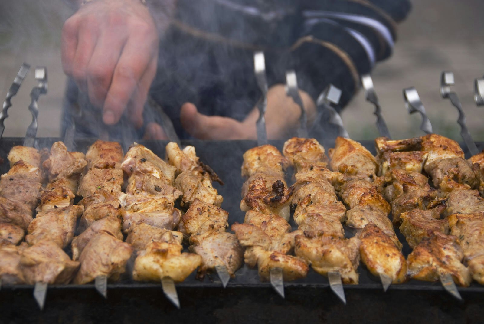 Shashlik (skewered meat grilled on charcoals) is a Kazakh staple © Martin Moos / Getty