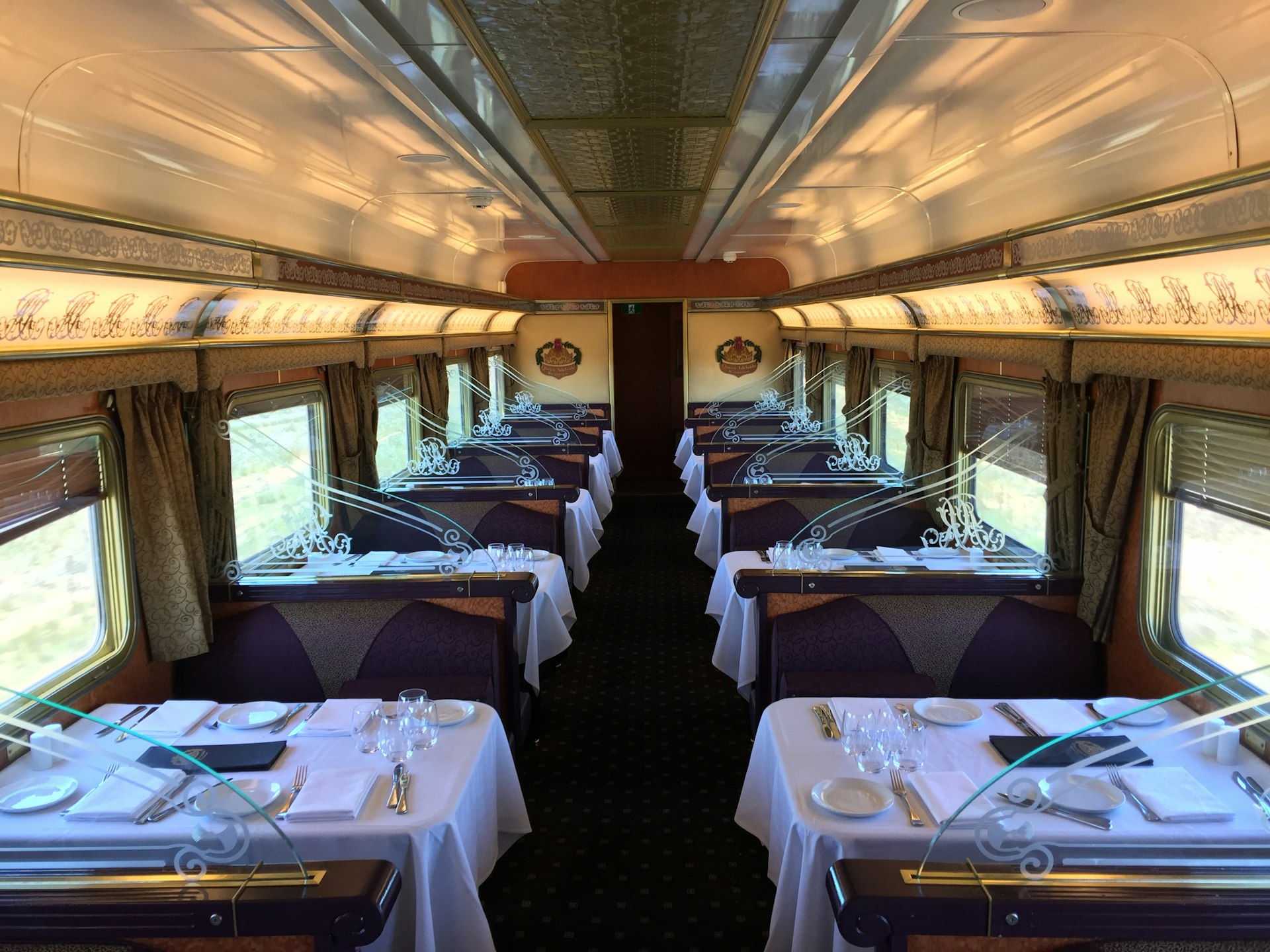 Dining car on the Indian Pacific 