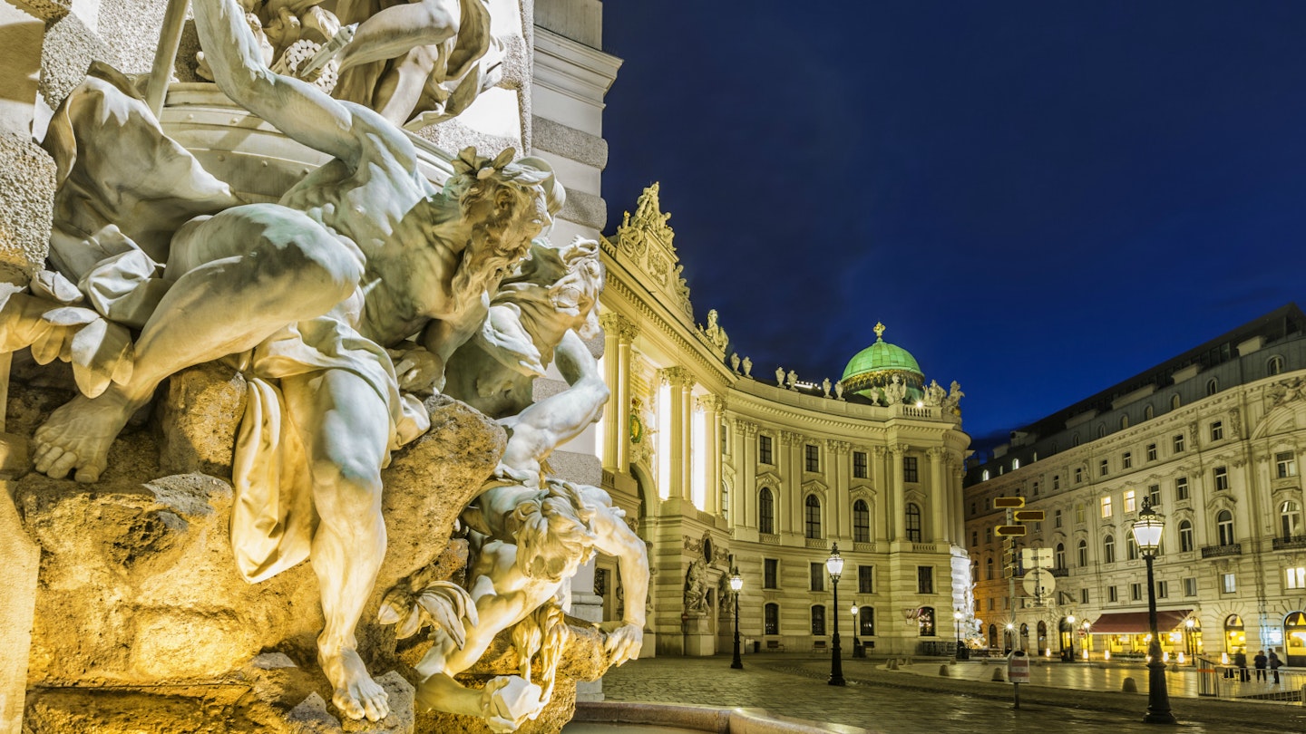 The Hofburg in Vienna under the shadow of darkness