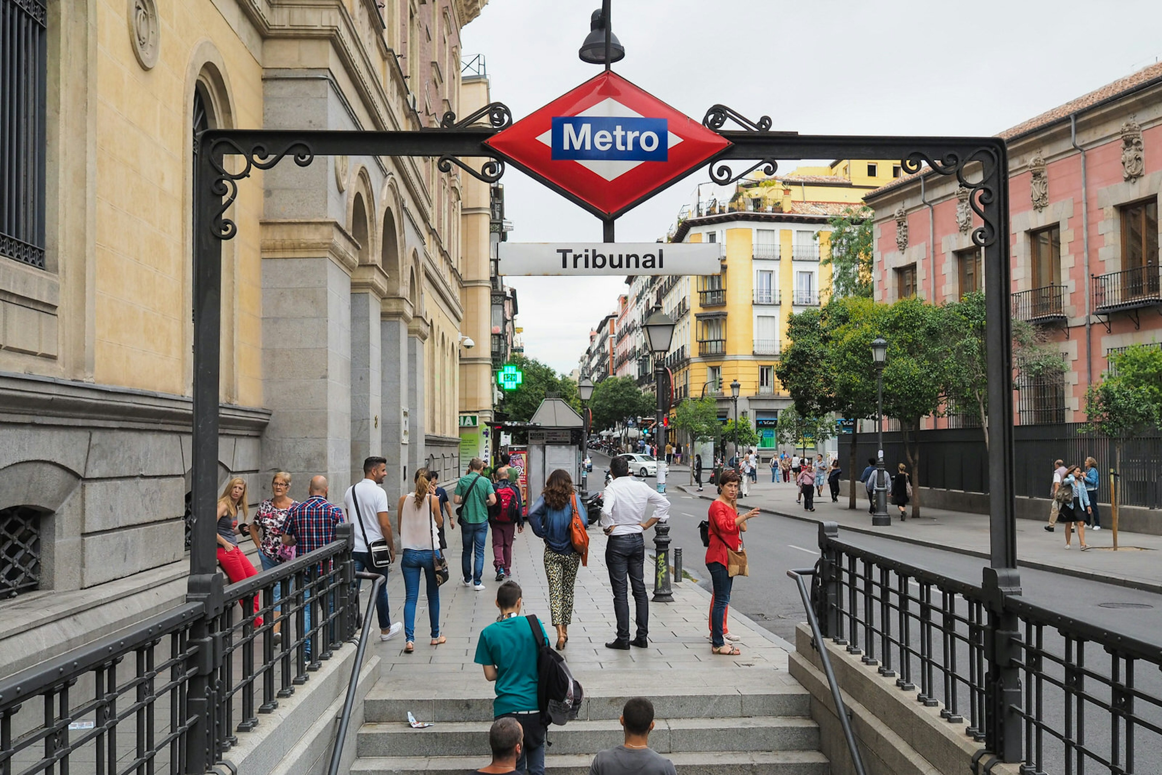 Tribunal Metro stop in Madrid, Spain