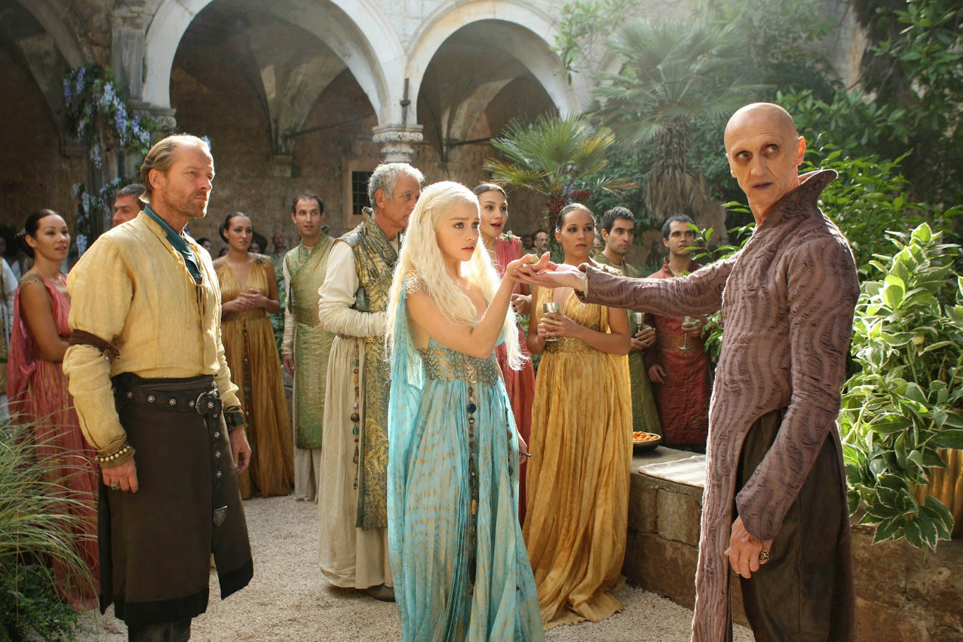Pyat Pree welcomes Daenerys to Qarth in Lokrum's Benedictine monastery