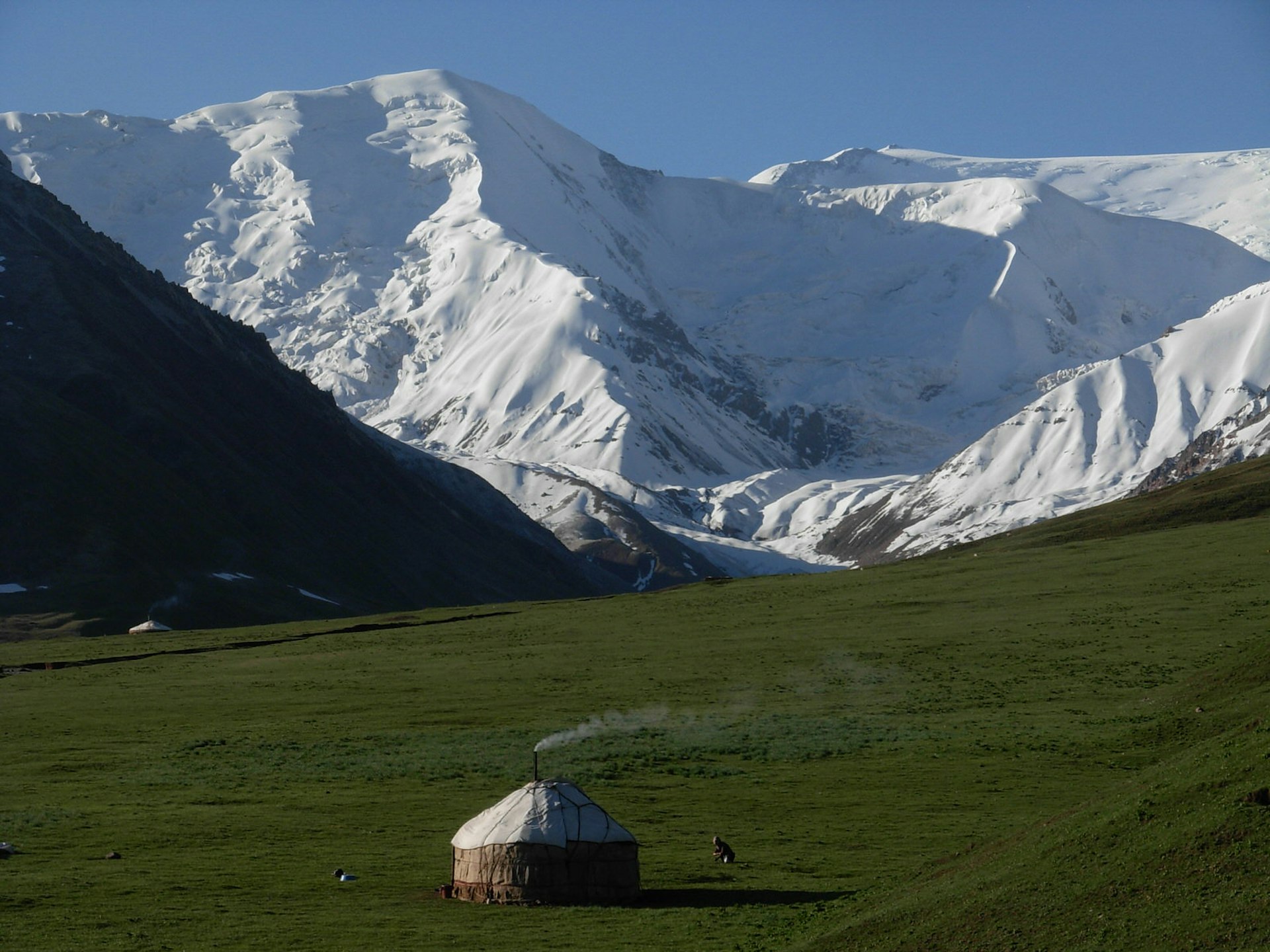 Yurt camps, like the Tuiuk Yurt Camp at Pamir-Alay pictured, are a huge draw for trekkers © Bradley Mayhew / Lonely Planet
