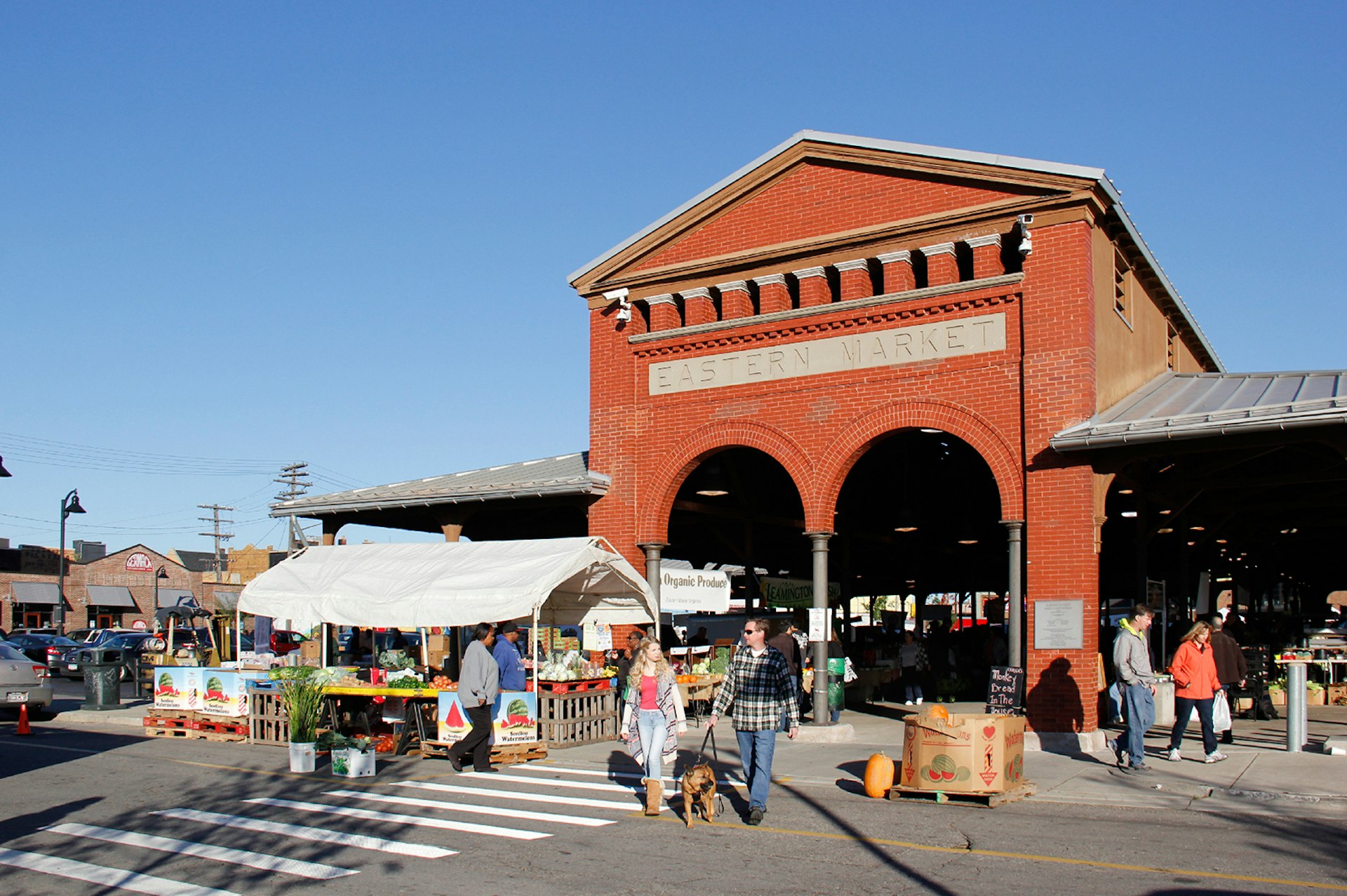 The front facade of Eastern Market in Detroit Michigan