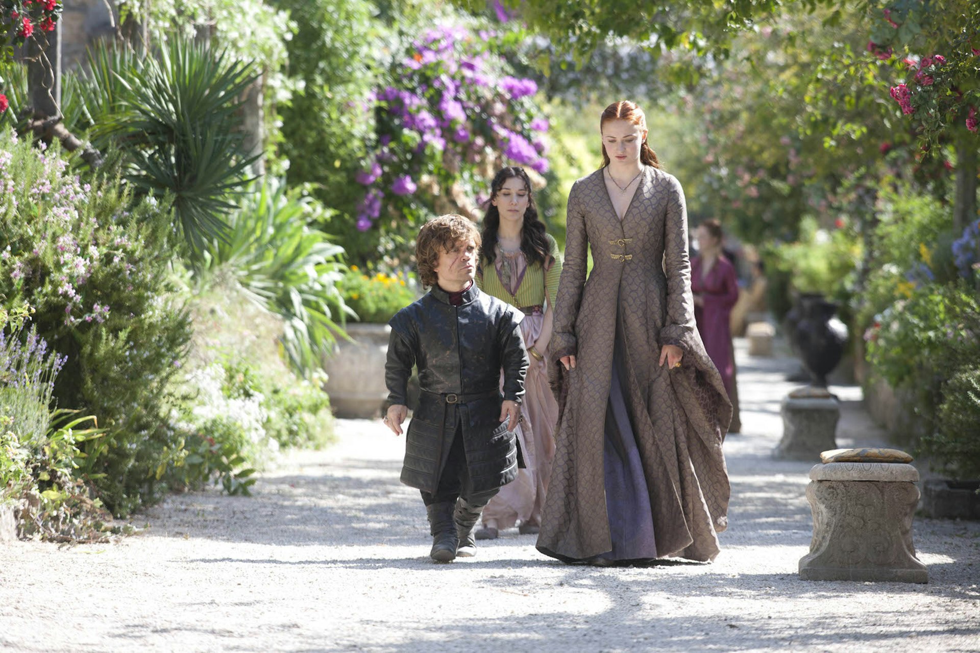 Tyrion and Sansa stroll through Trsteno Gardens